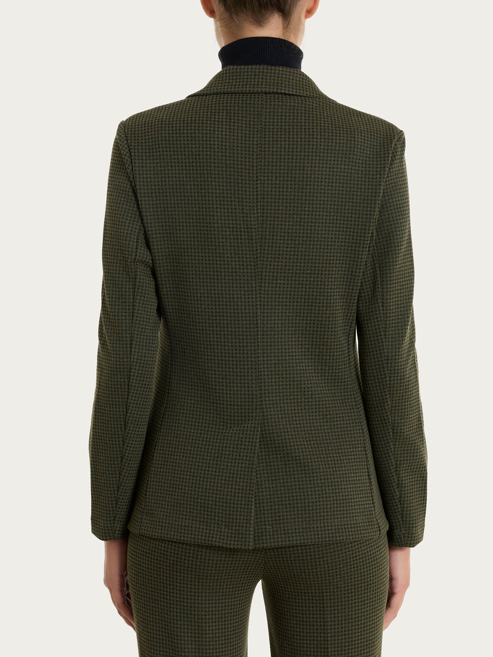 Ragno Eco Jacquard Blazer Donna Verde Micro Check 2 Bottoni