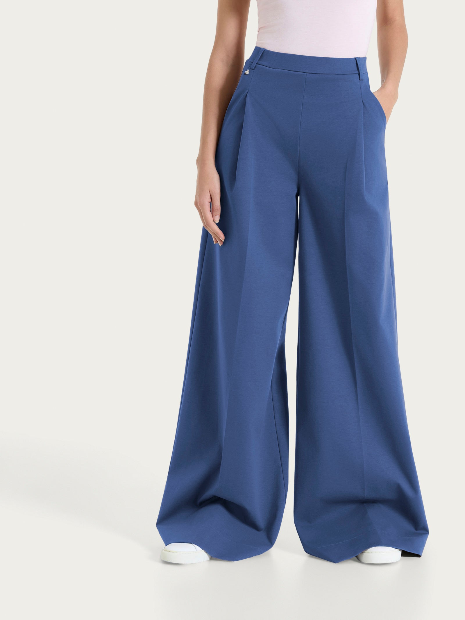 Ragno Compact Light Pantalone Palazzo Cotone Oceana