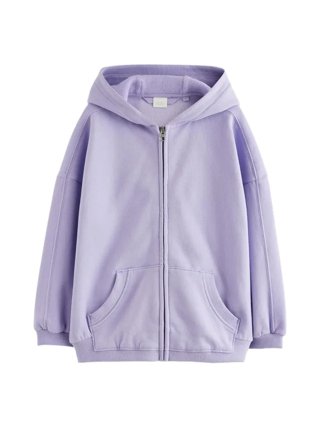 Next felpa ragazza zip viola con cappuccio Dusky Purple