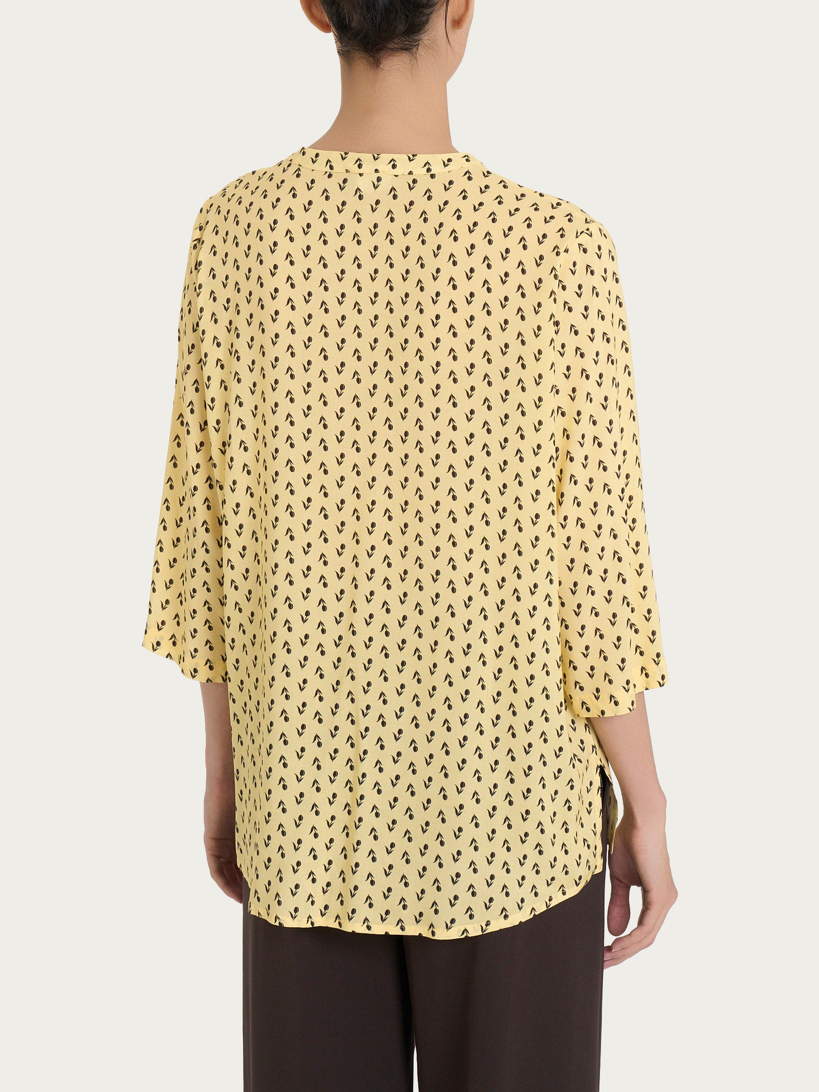 Ragno EcoSeta Blusa scollo V Fant. Pale Banana viscosa