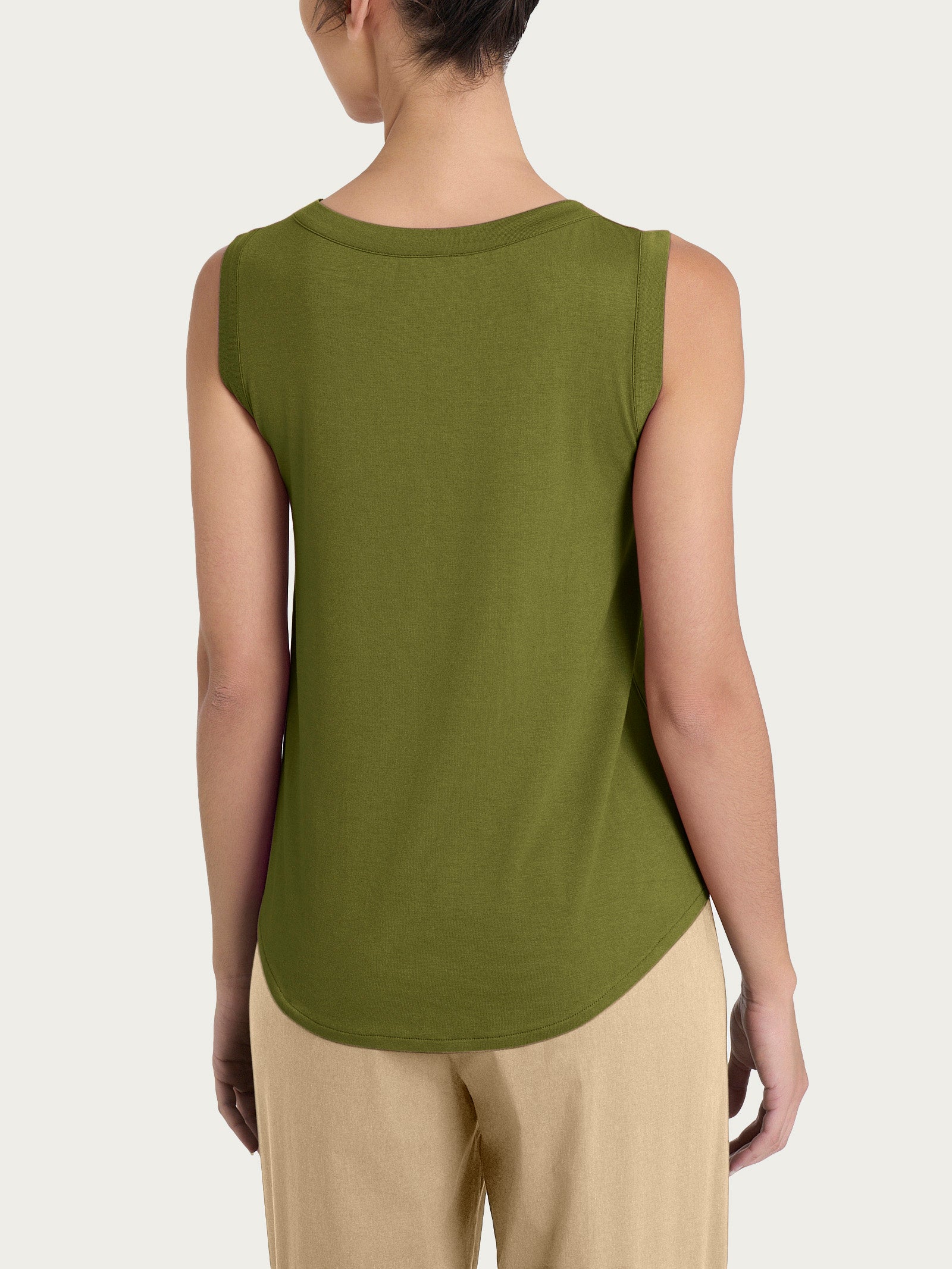 Ragno Viscosa Summer top spalla larga verde svasato