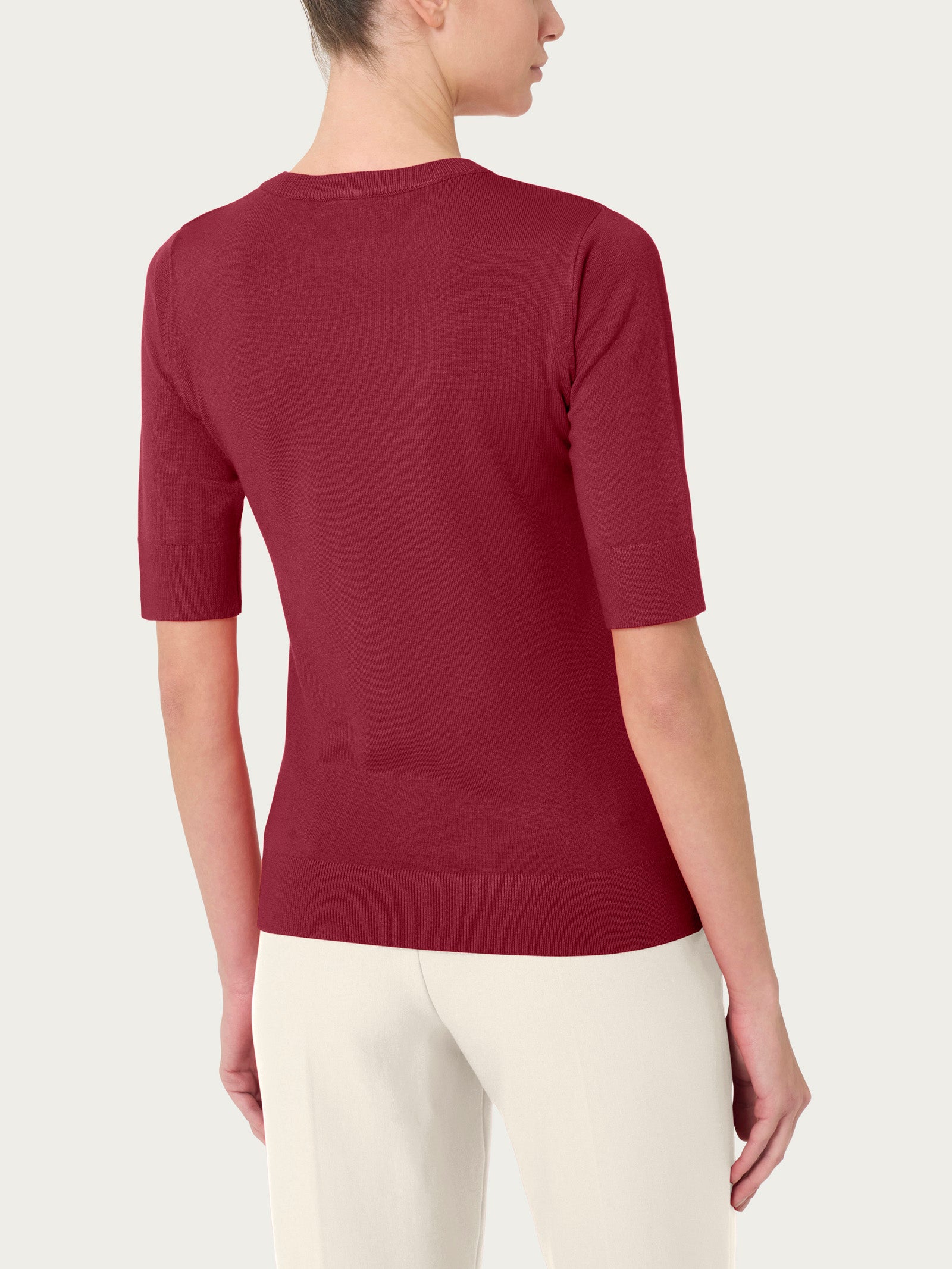 Ragno Four Seasons maglia girocollo manica corta Tibetan Red viscosa