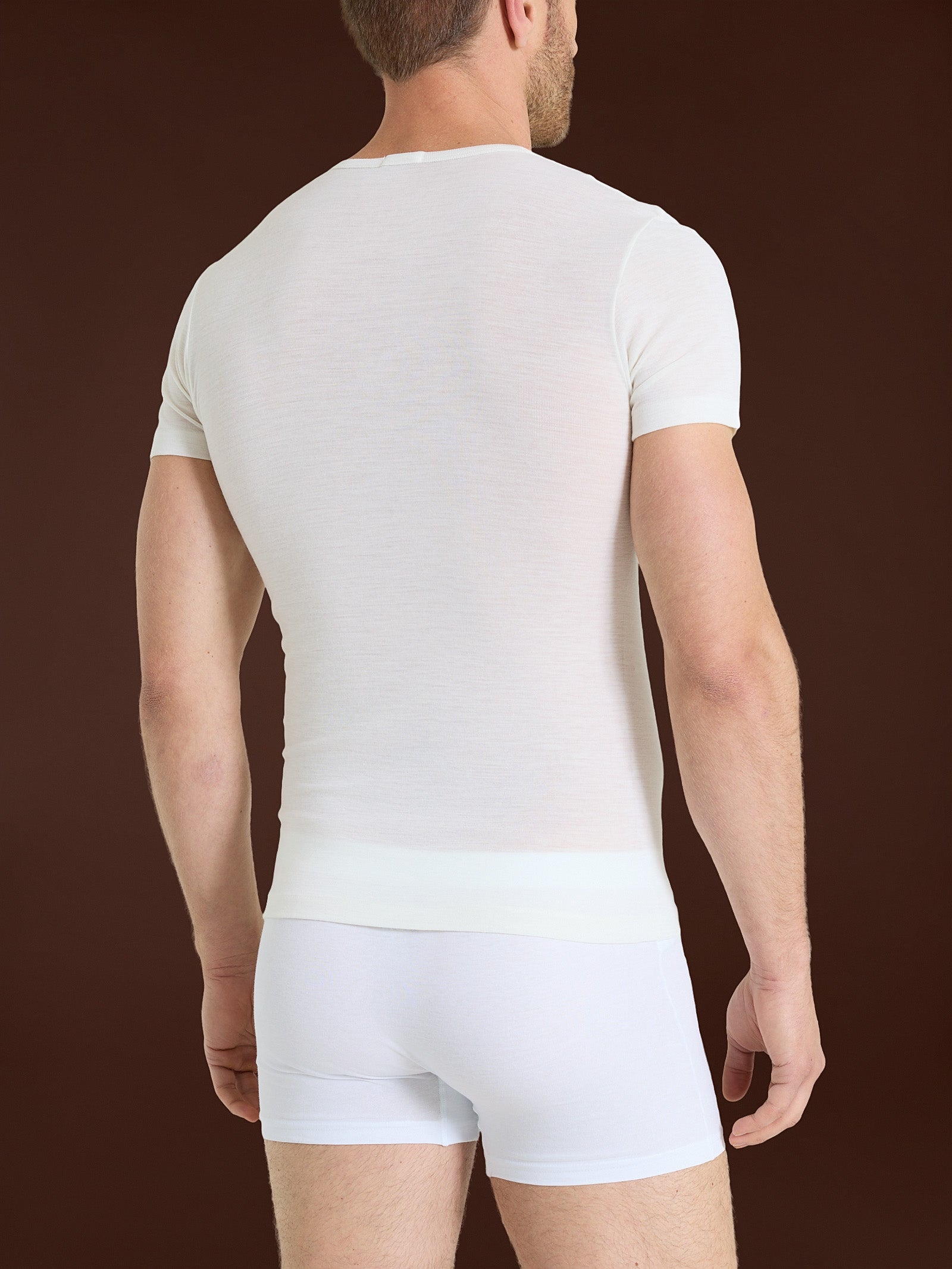 Ragno Wonderwool Maglietta girocollo lana bianco seta