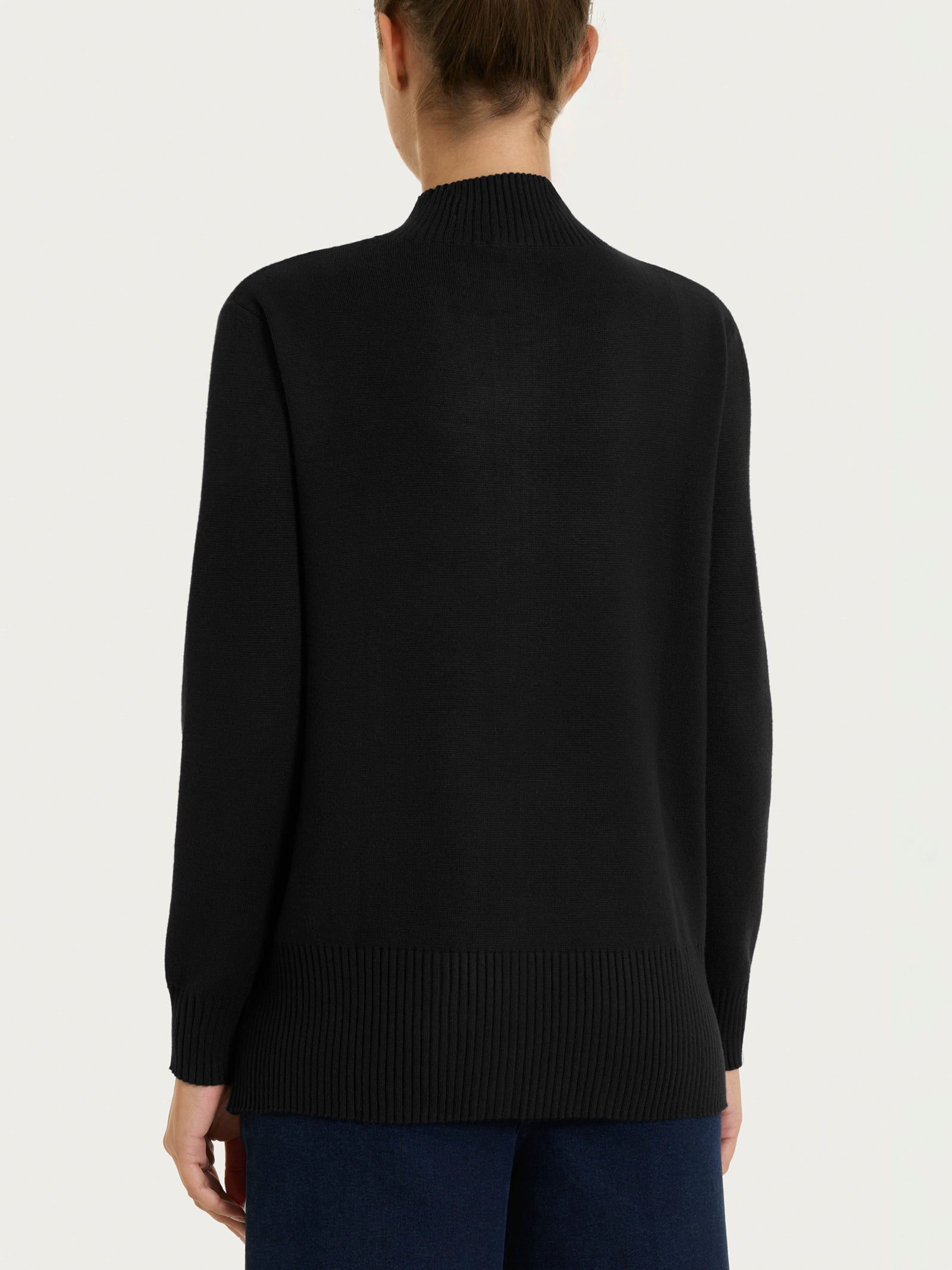 Ragno Super Soft Cardigan Zip Asimmetrico Nero