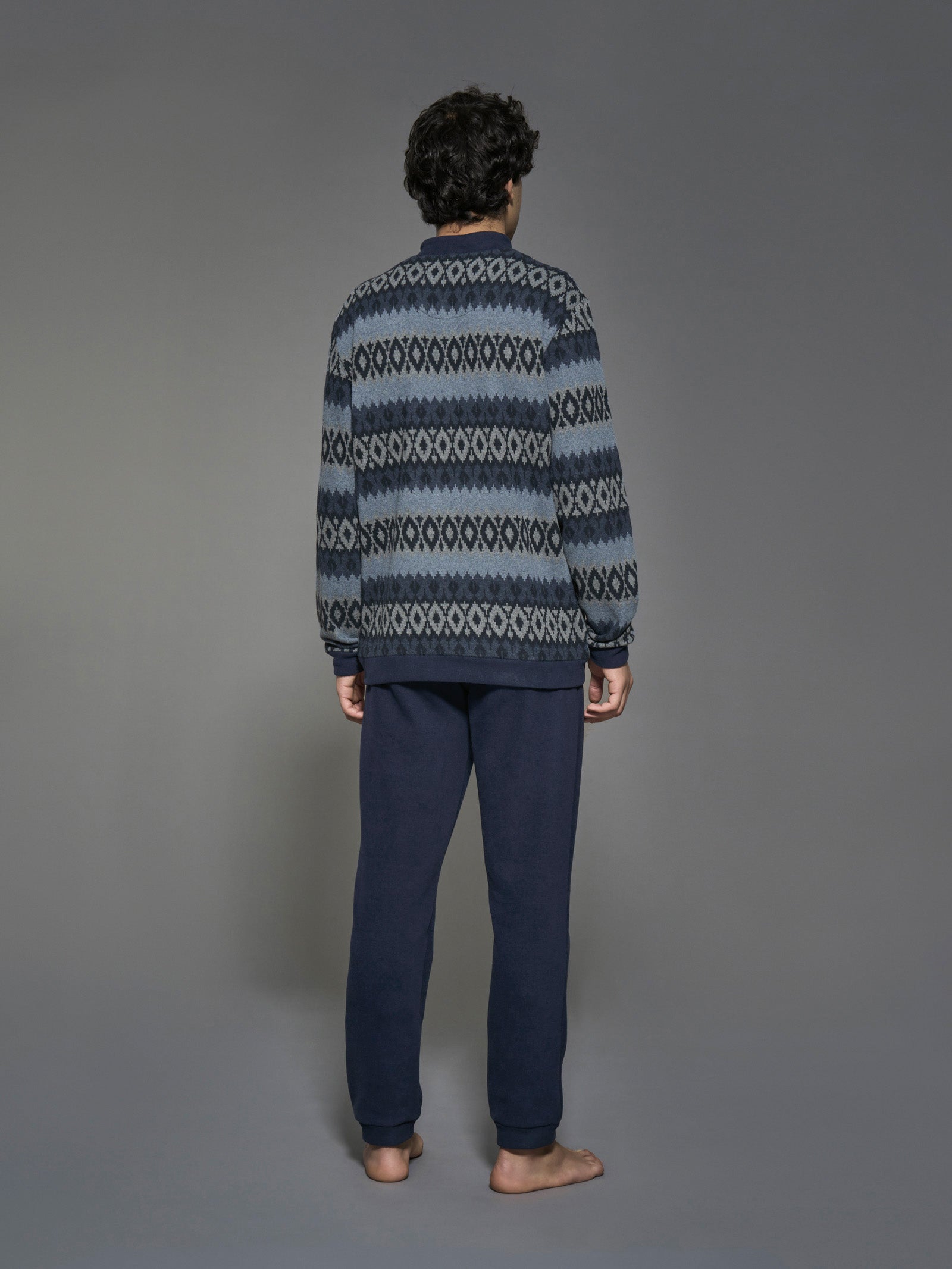 Ragno Pigiama Aperto Cotton Eco Pile Fucile Mel uomo