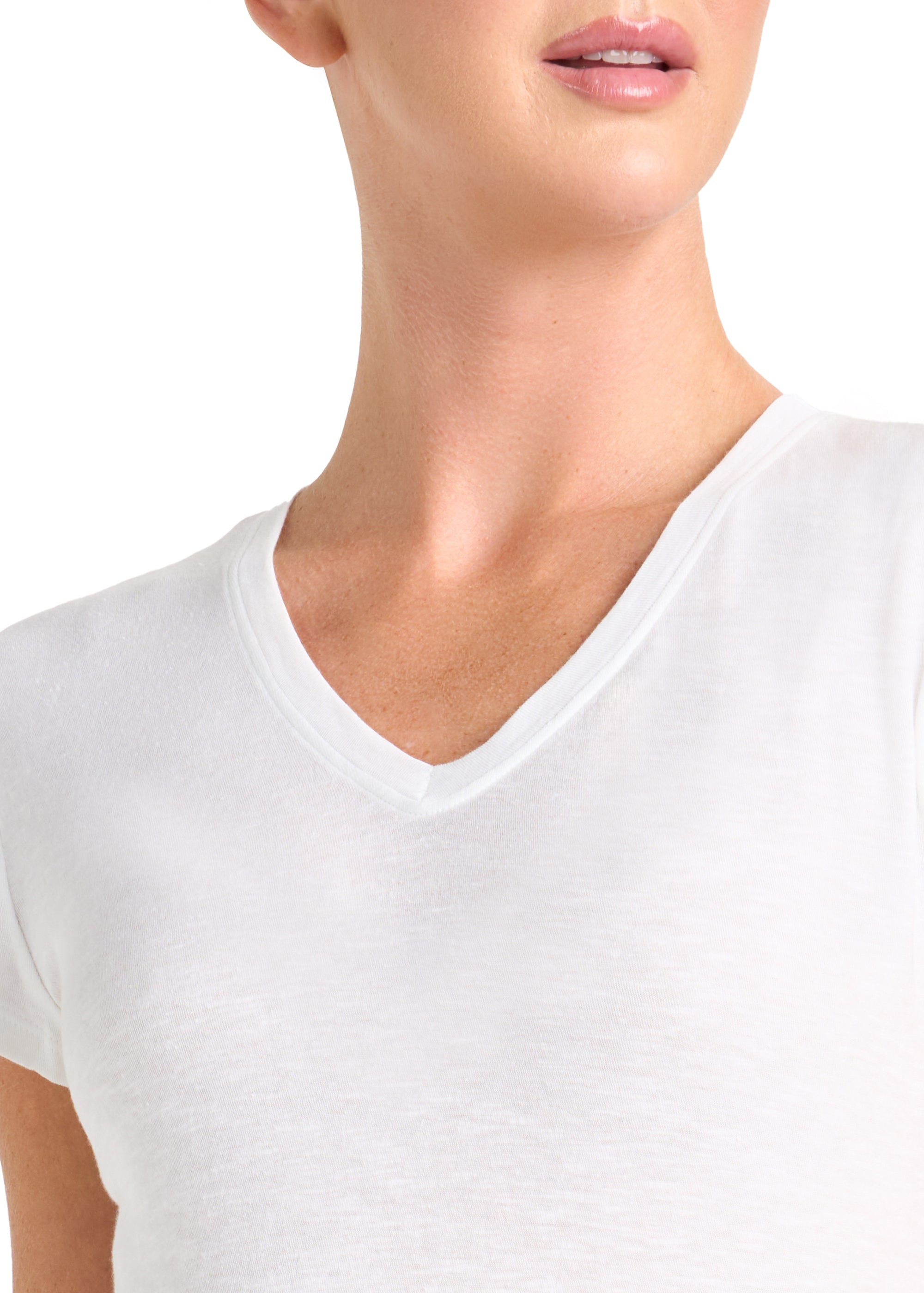 Philippe Matignon T-Shirt Leger Scollo V Maglia Lino e Cotone