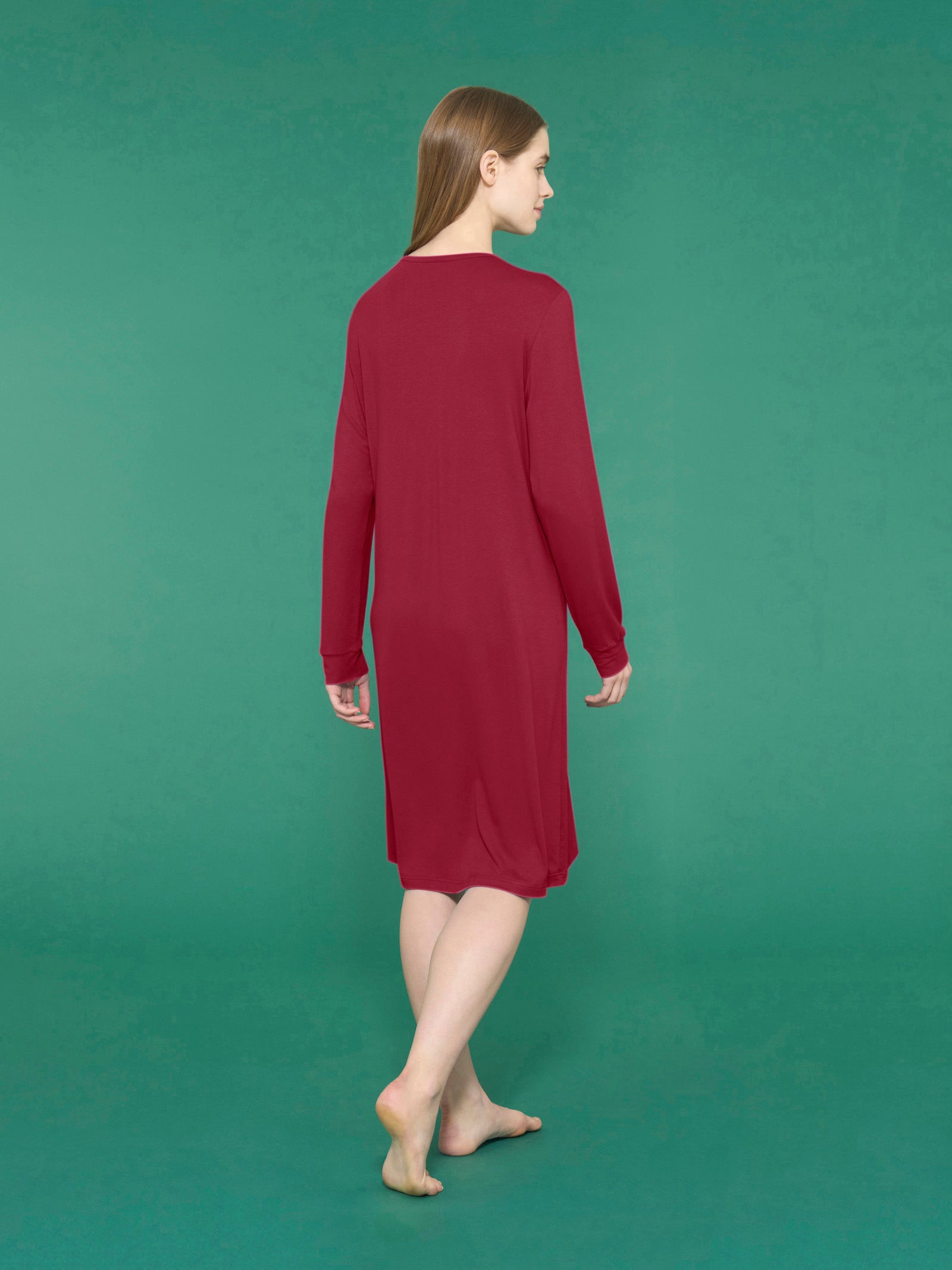 Ragno camicia da notte lunga micromodal Tibetan Red serafino