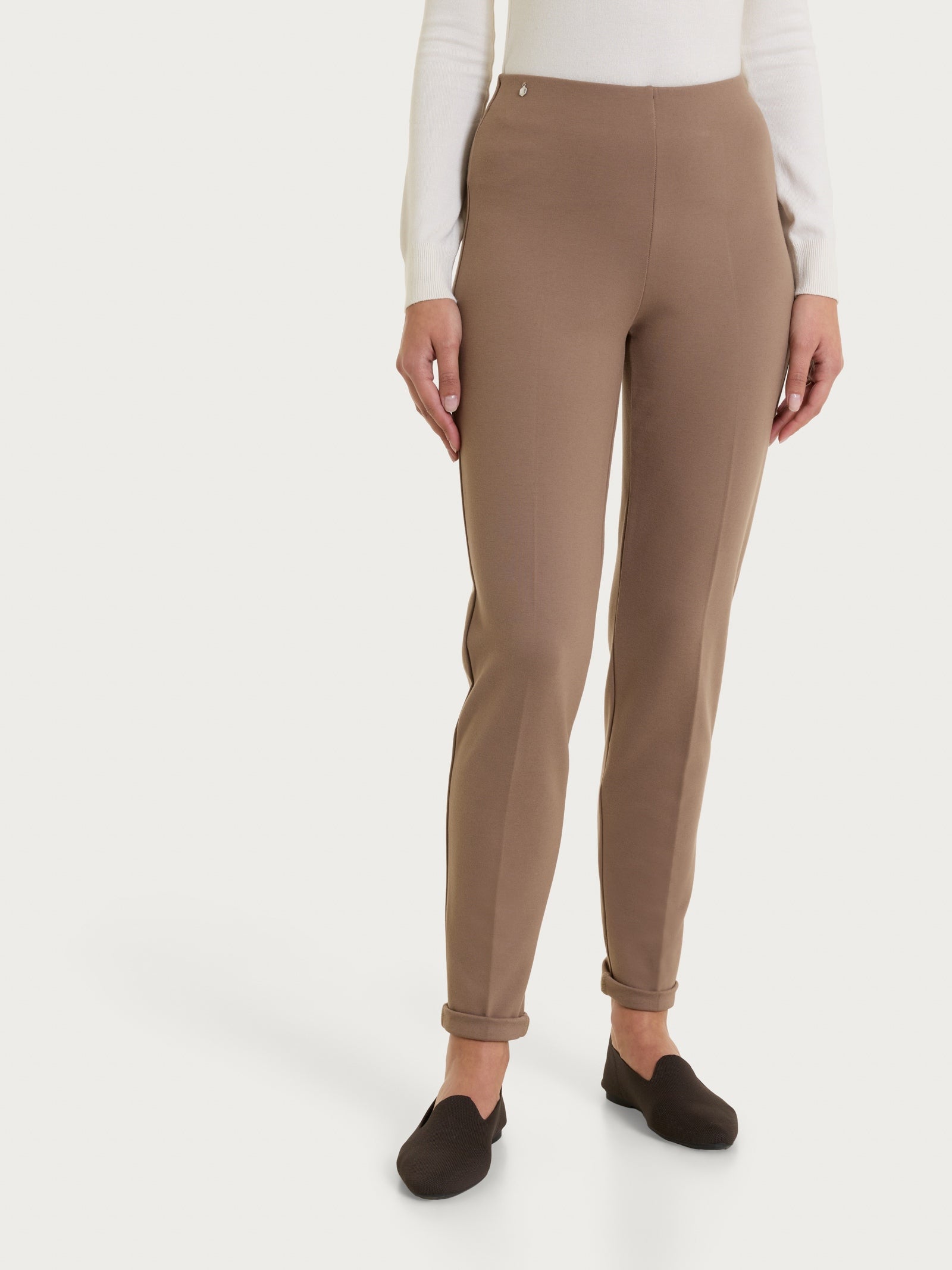 Ragno Cashmere Compact Pantalone Sigaretta Pine Bark skinny