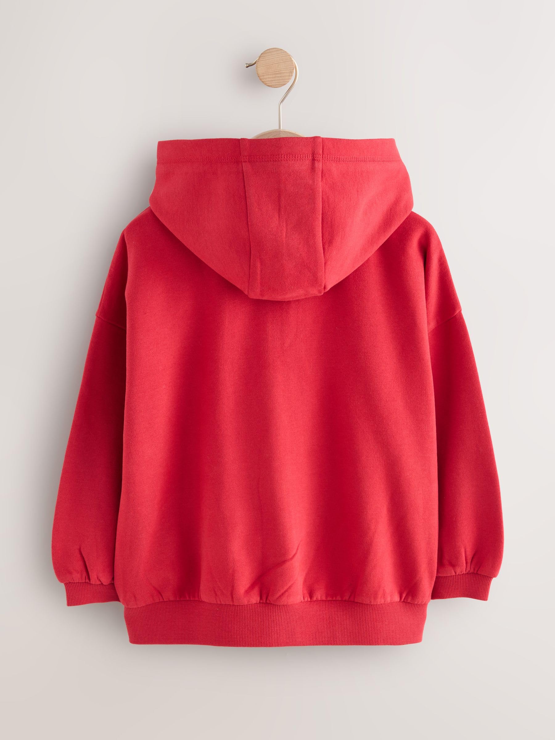 Next Ragazza Felpa Zip Cappuccio Misto Cotone Nero comoda