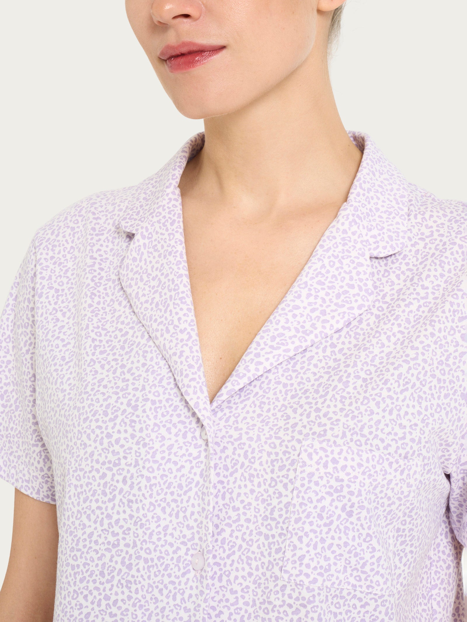 Ragno Jersey Cotone Pigiama Corto Orchid Tint animalier