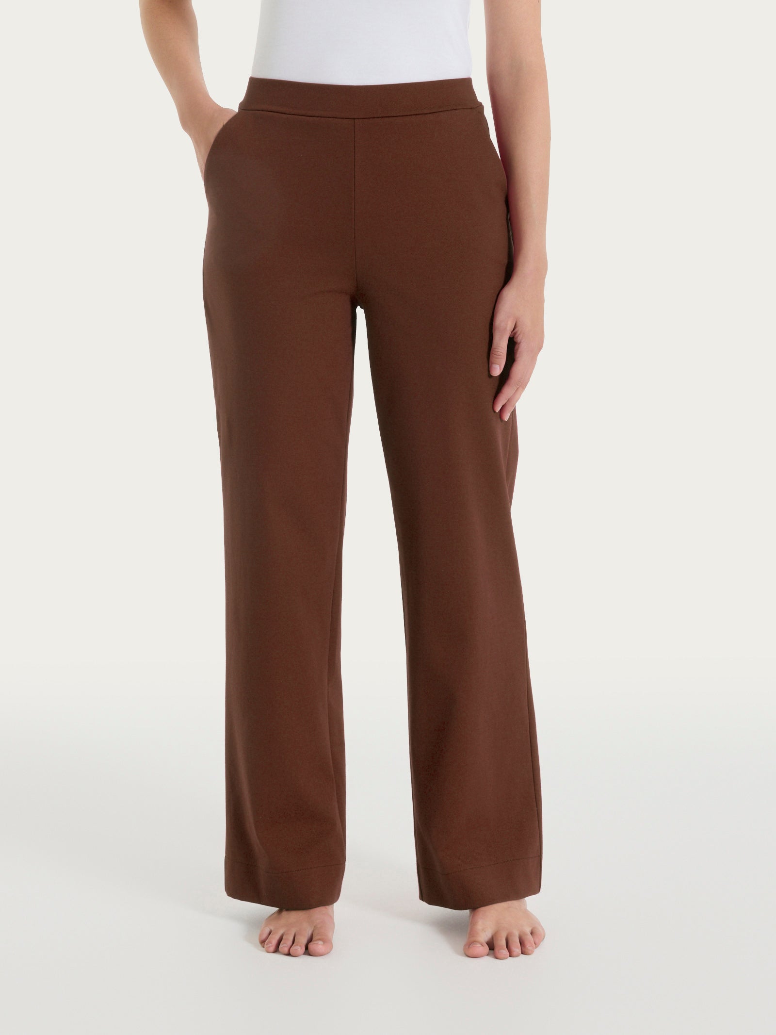 Ragno Jersey Cotone Pantalone Ampio Chocolate