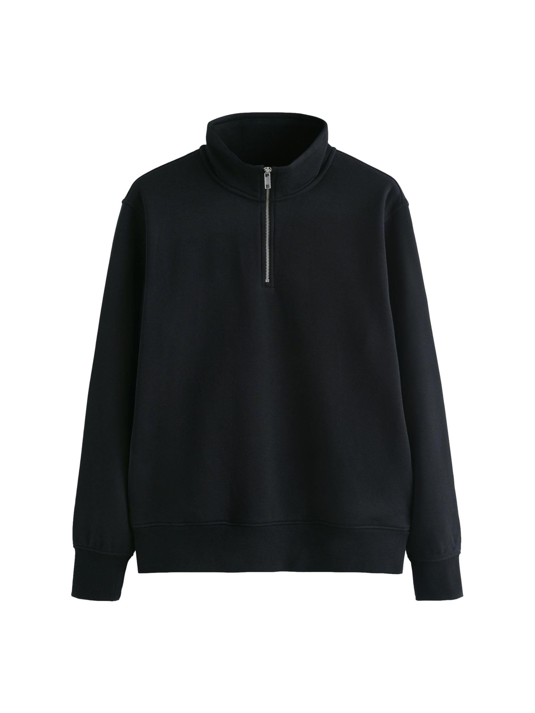Next felpa uomo jersey cotone zip corta regular nera