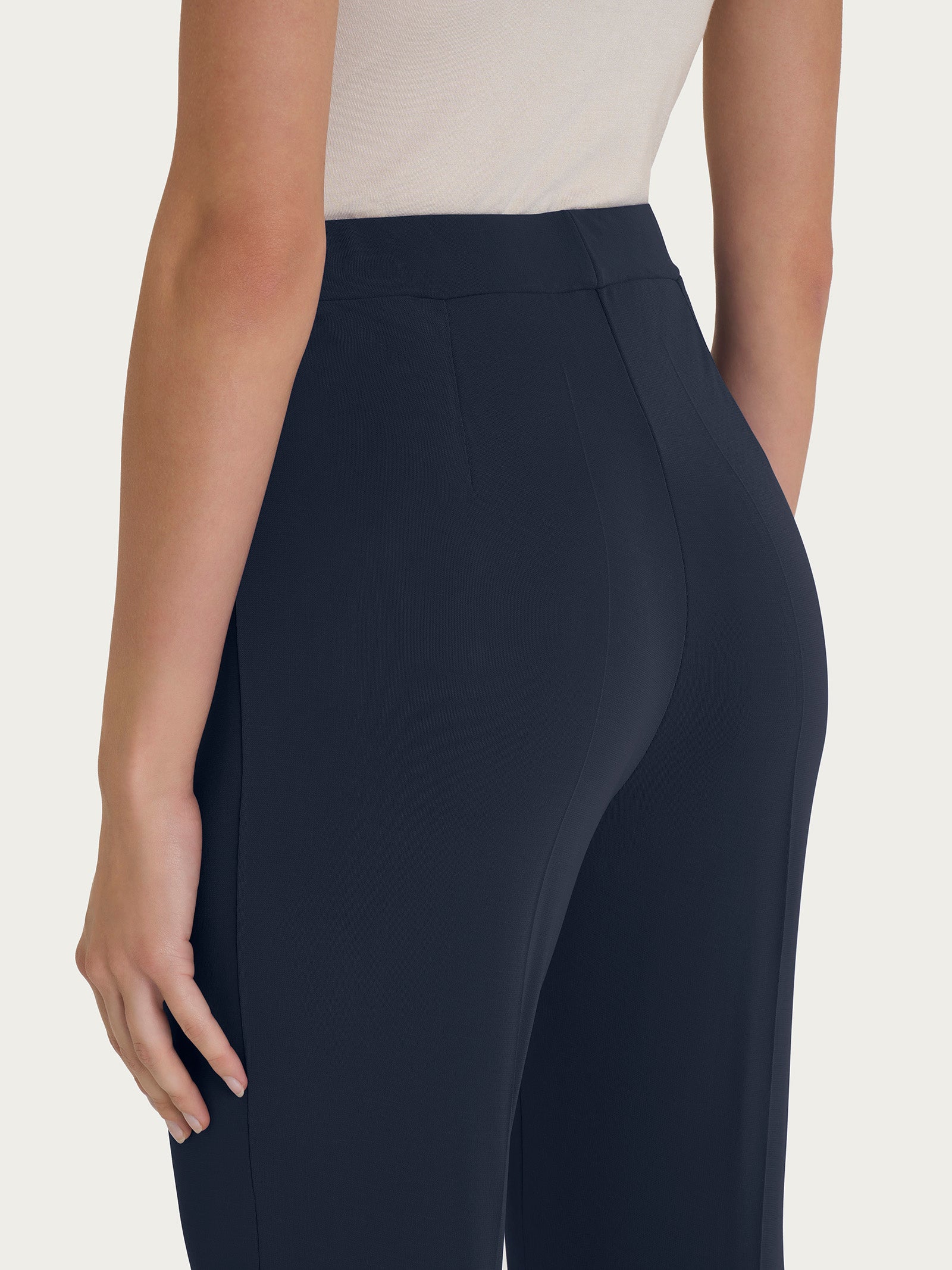 Ragno Crêpe Satin Pantalone Ampio Viscosa Bleu