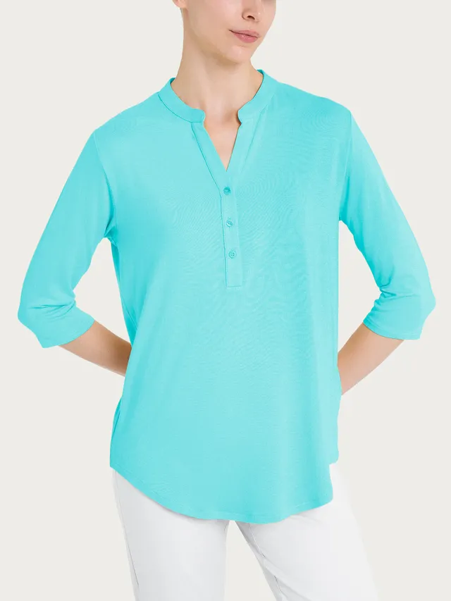 Ragno Viscosa Summer Maglia Manica 3/4 Pool Blue traspirante