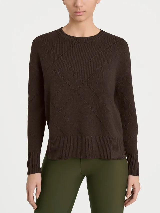 Ragno Super Soft maglia girocollo check marrone boxy