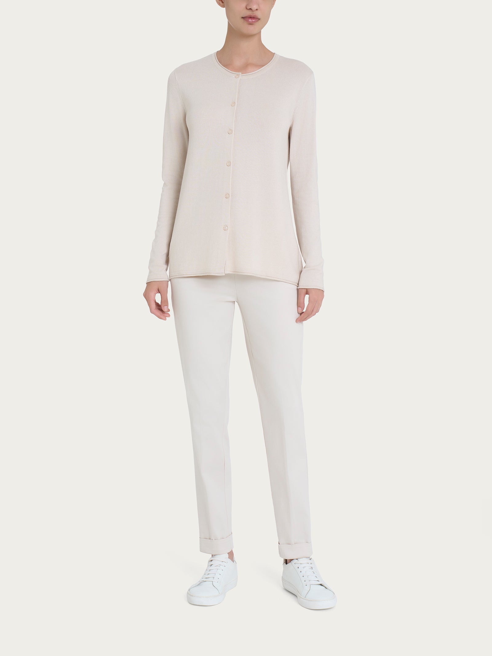 Ragno Four Seasons cardigan bottoni champignon misto viscosa
