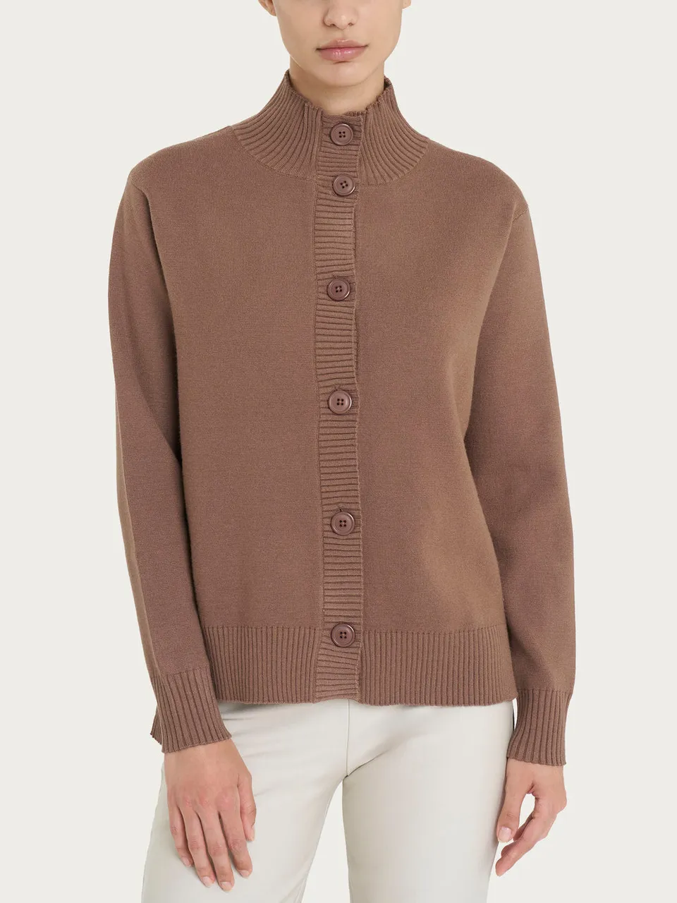 Ragno Super Soft Cardigan Donna Pine Bark Bottoni