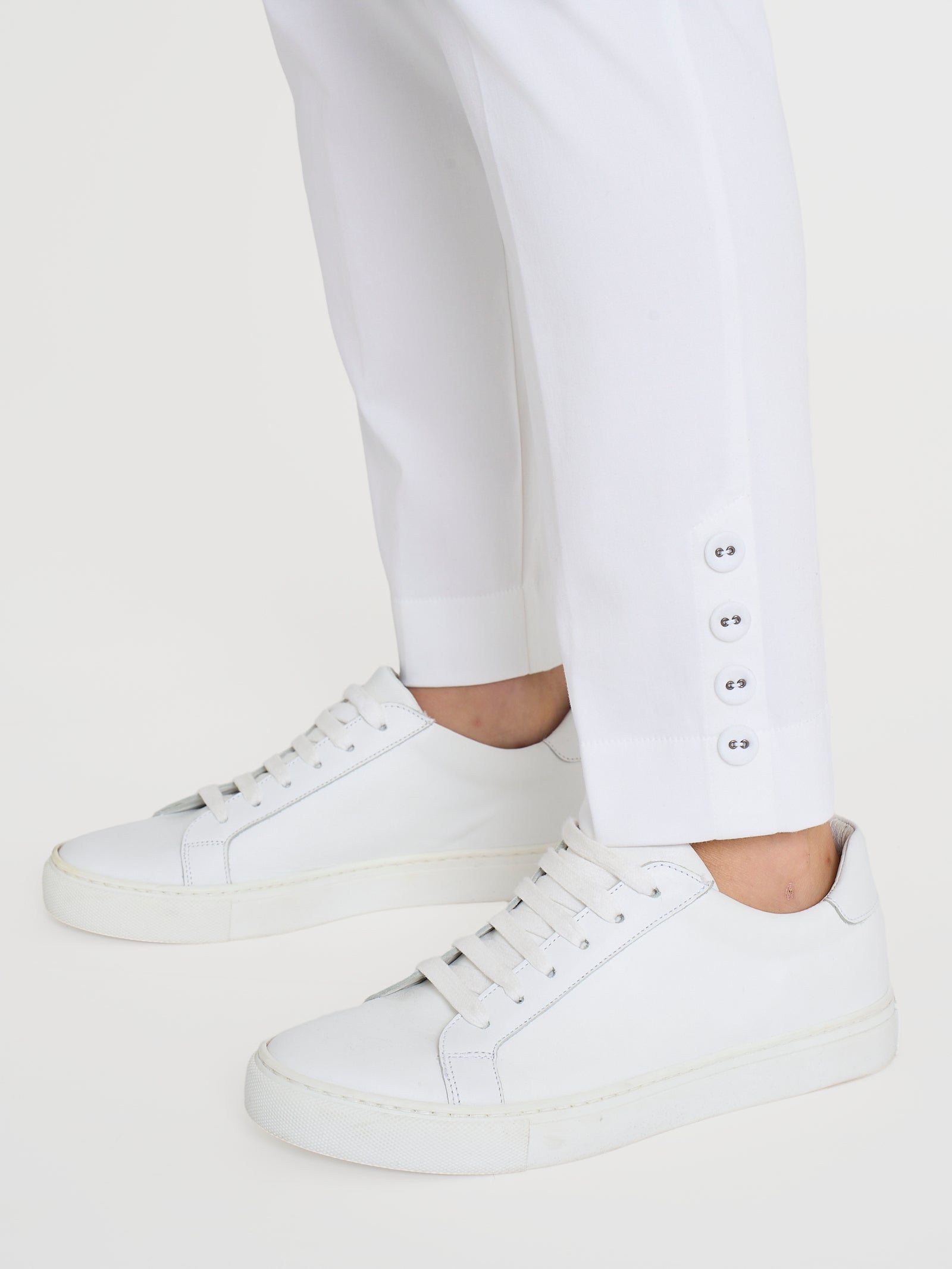 Ragno Satin Power Pantalone capri Bianco con bottoni