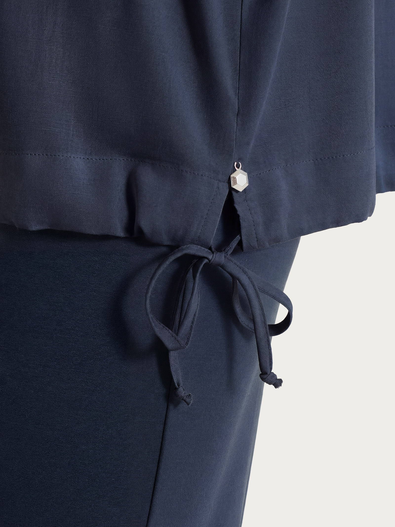 Ragno Viscosa Summer blusa scollo V manica lunga bleu