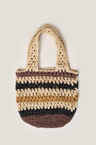 Goldenpoint Crochet tote mare effetto crochet righe