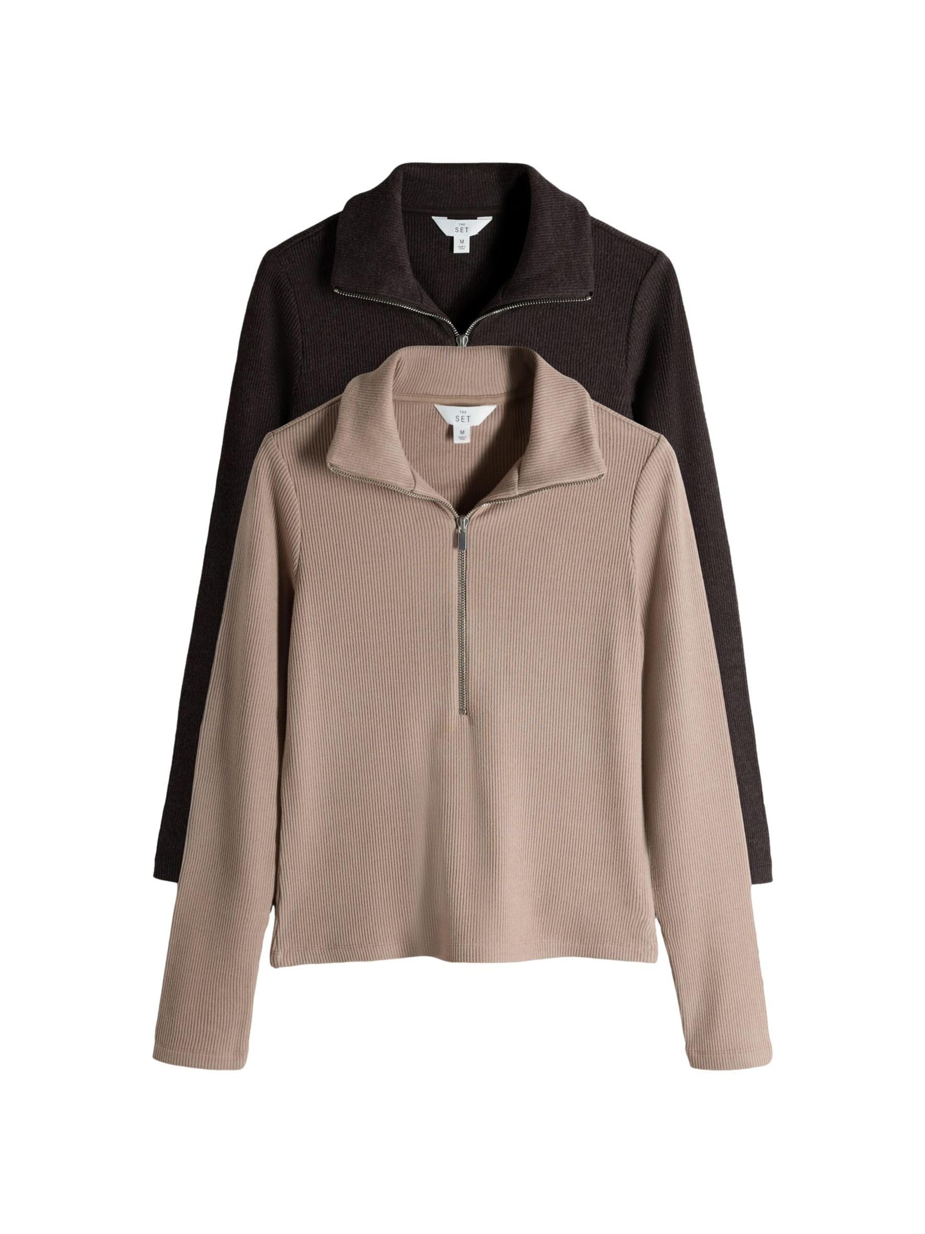 Geo Next The Set maglione collo alto donna 2 pezzi coste zip