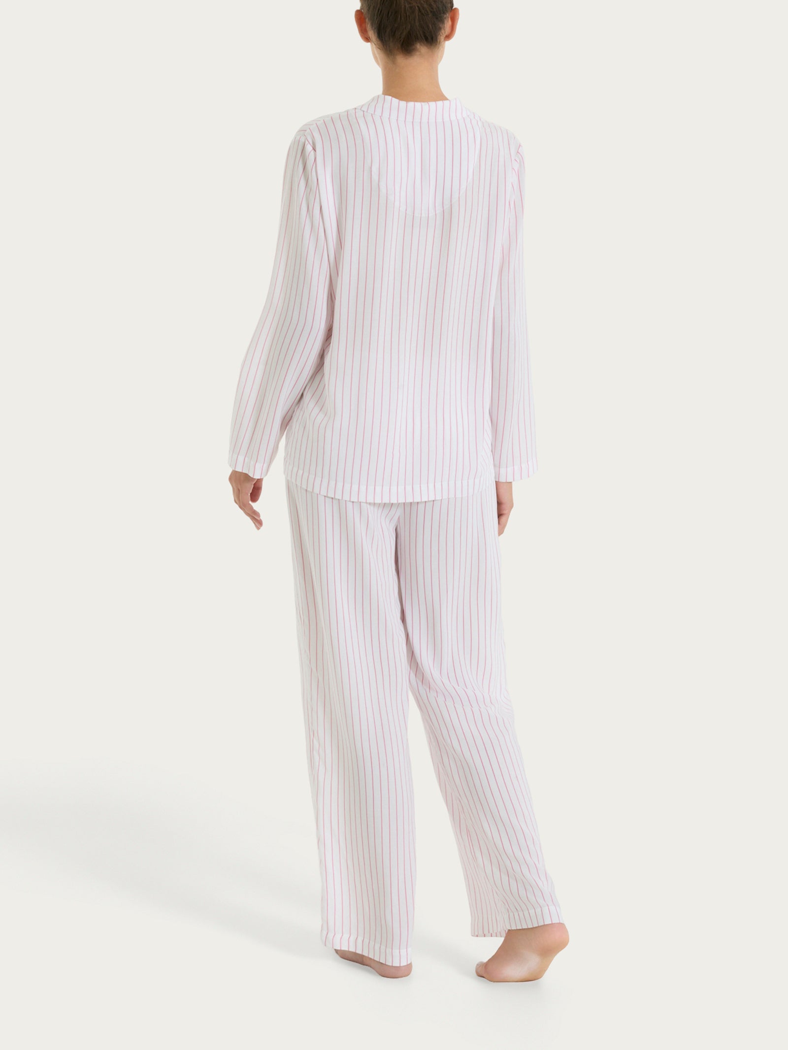 Ragno EcoSeta Pigiama Lungo righe Cashmere Rose