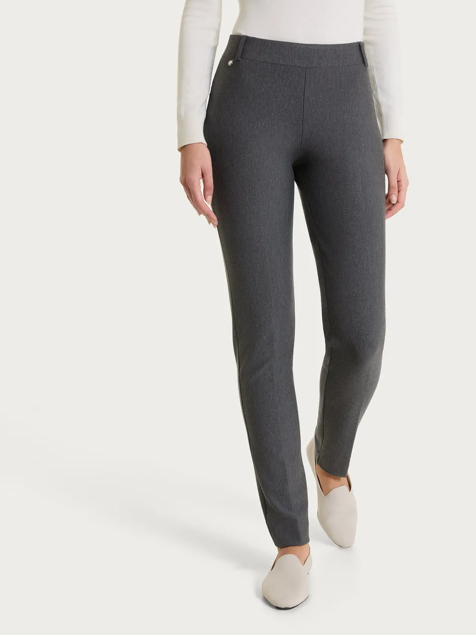 Ragno Compact Pantalone Sigaretta Skinny Ardesia Mel.