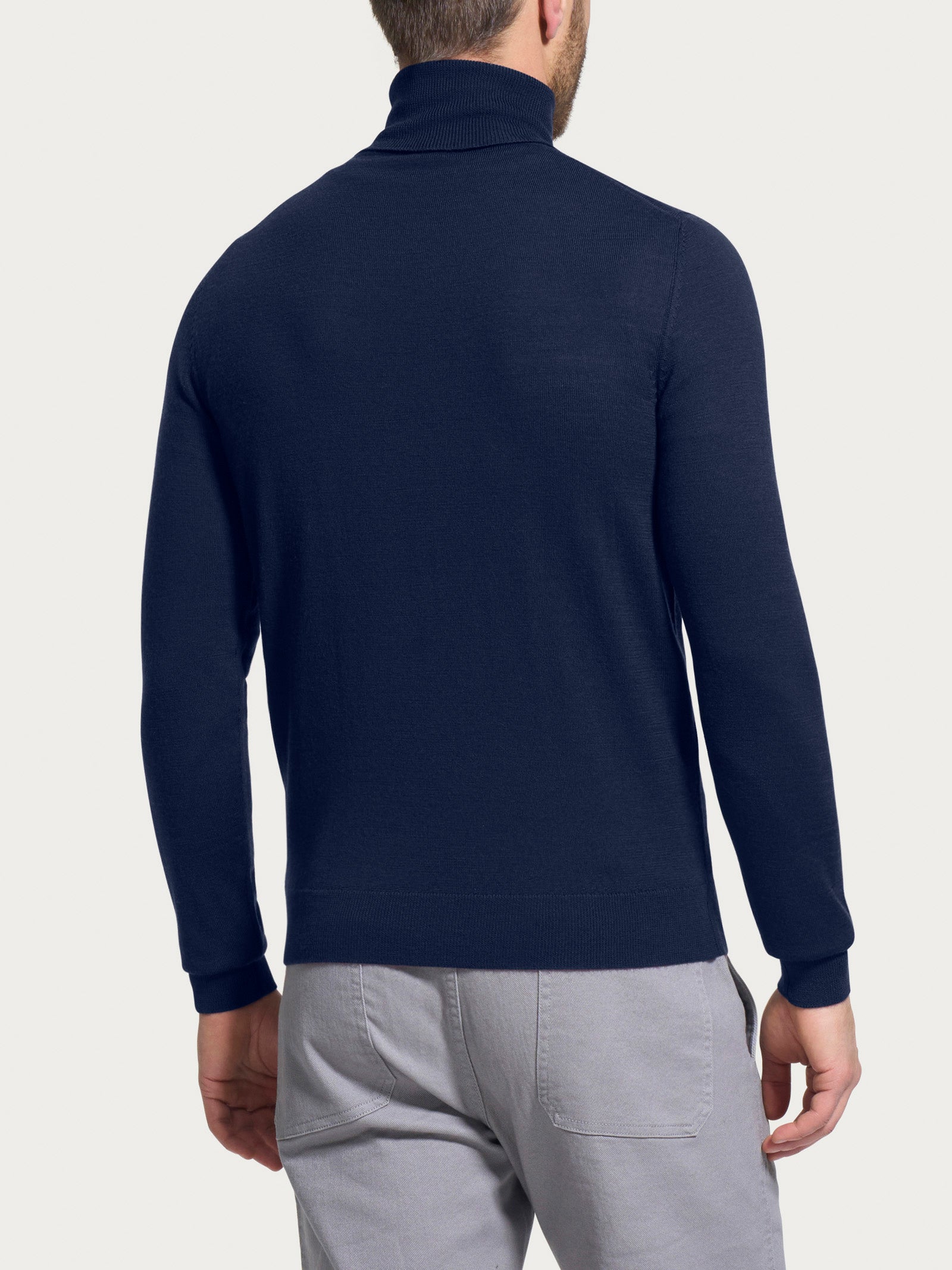 Ragno Merino Soft Dolcevita Uomo Bleu Lana