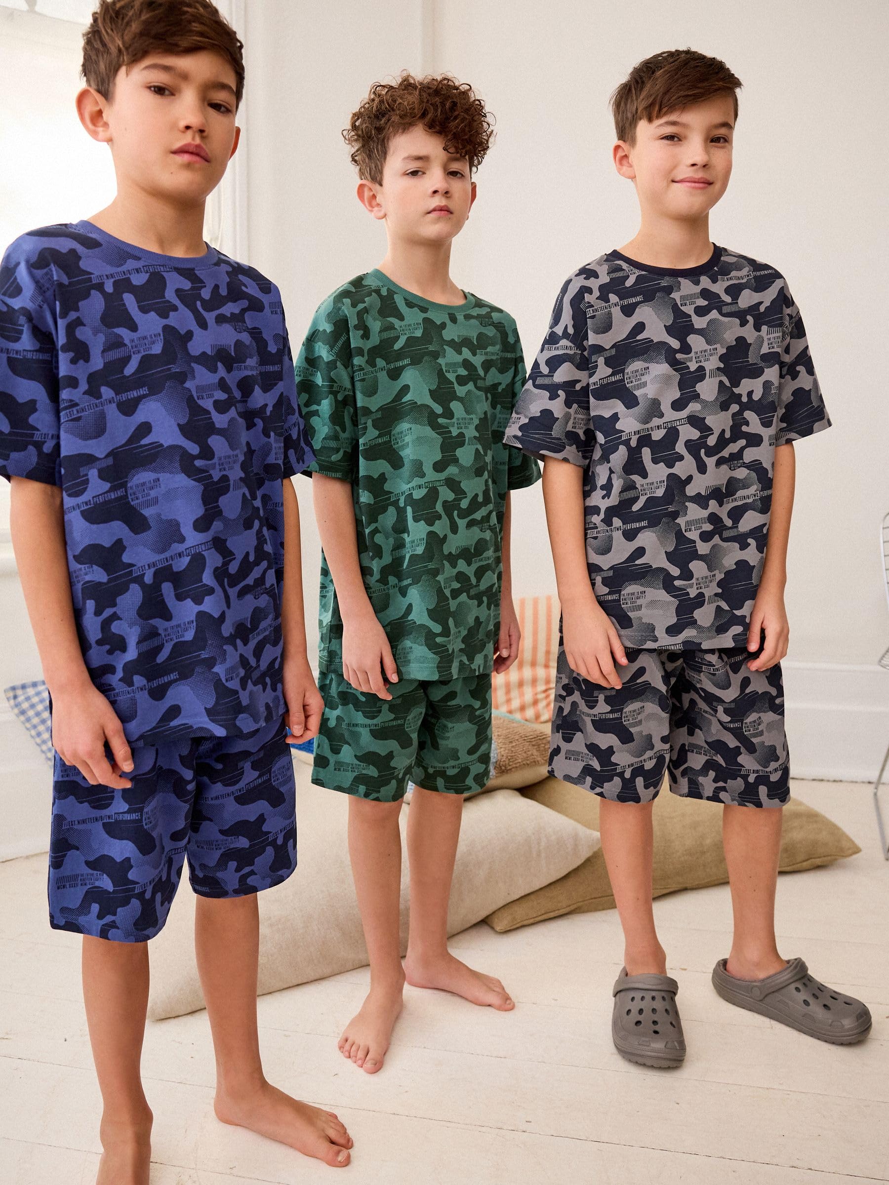 Next Pigiami Corti Cotone Bambino 3 Pezzi Uso Quotidiano