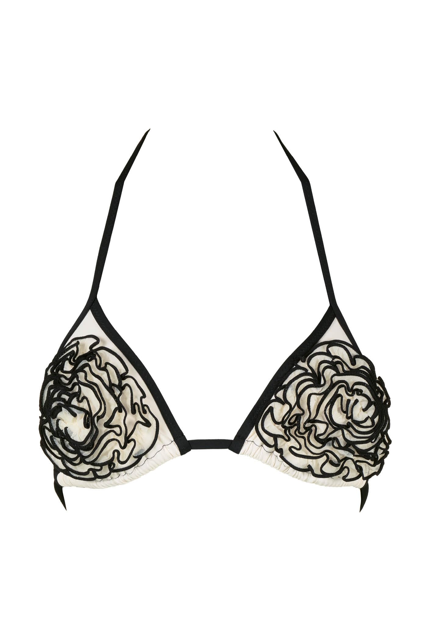 Goldenpoint Camelia Top Bikini Triangolo con Camelia