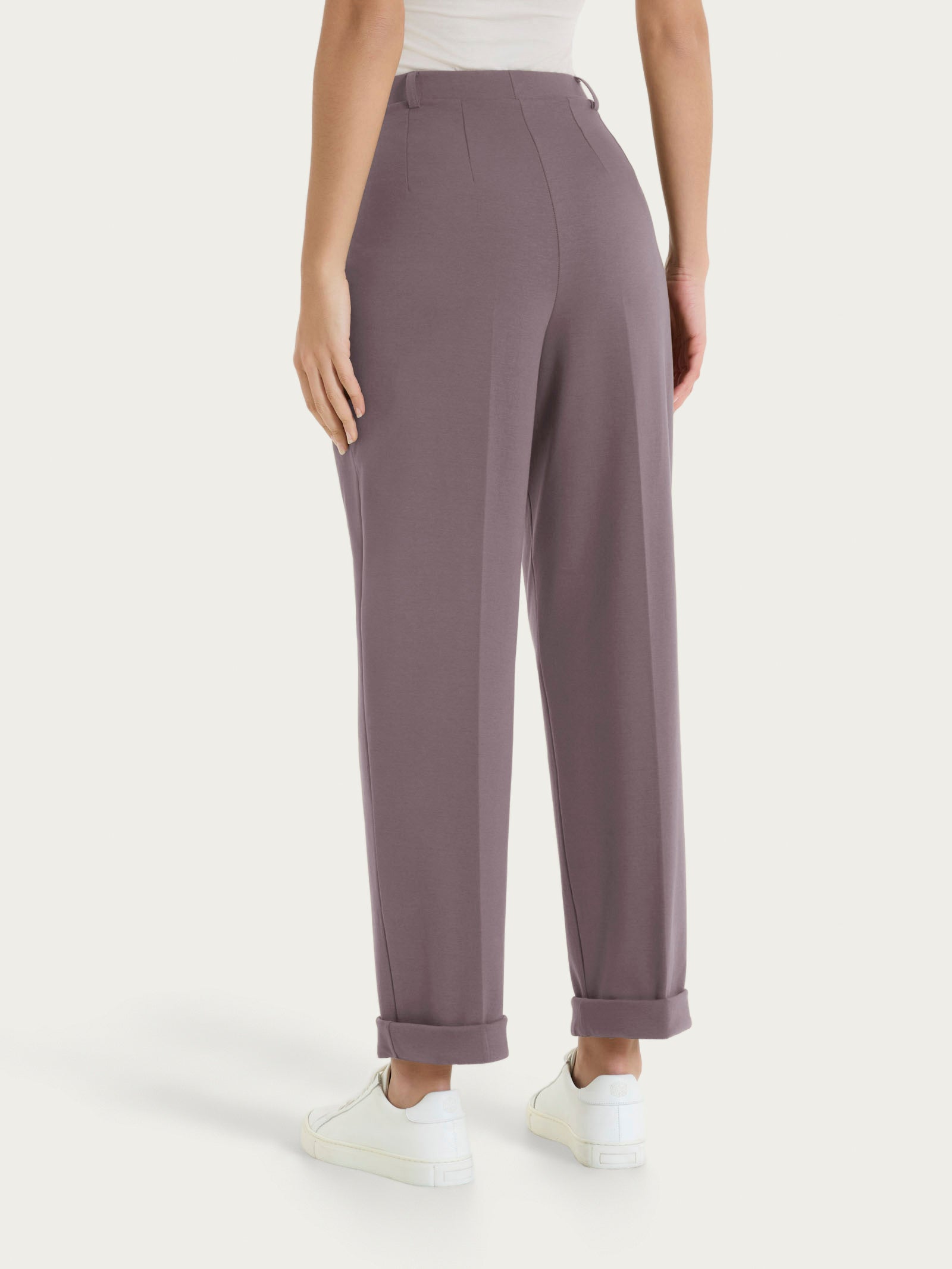 Ragno Compact Light pantalone carota con tasche Plum Truffle