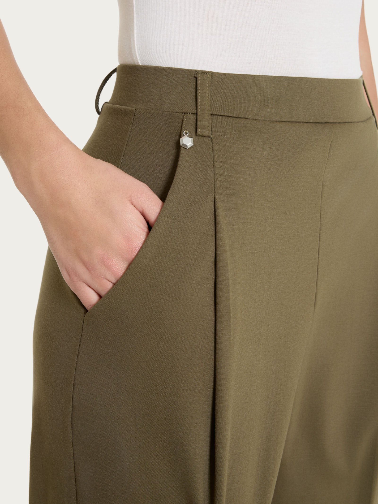Ragno Compact Light pantalone carota Dark Olive tapered