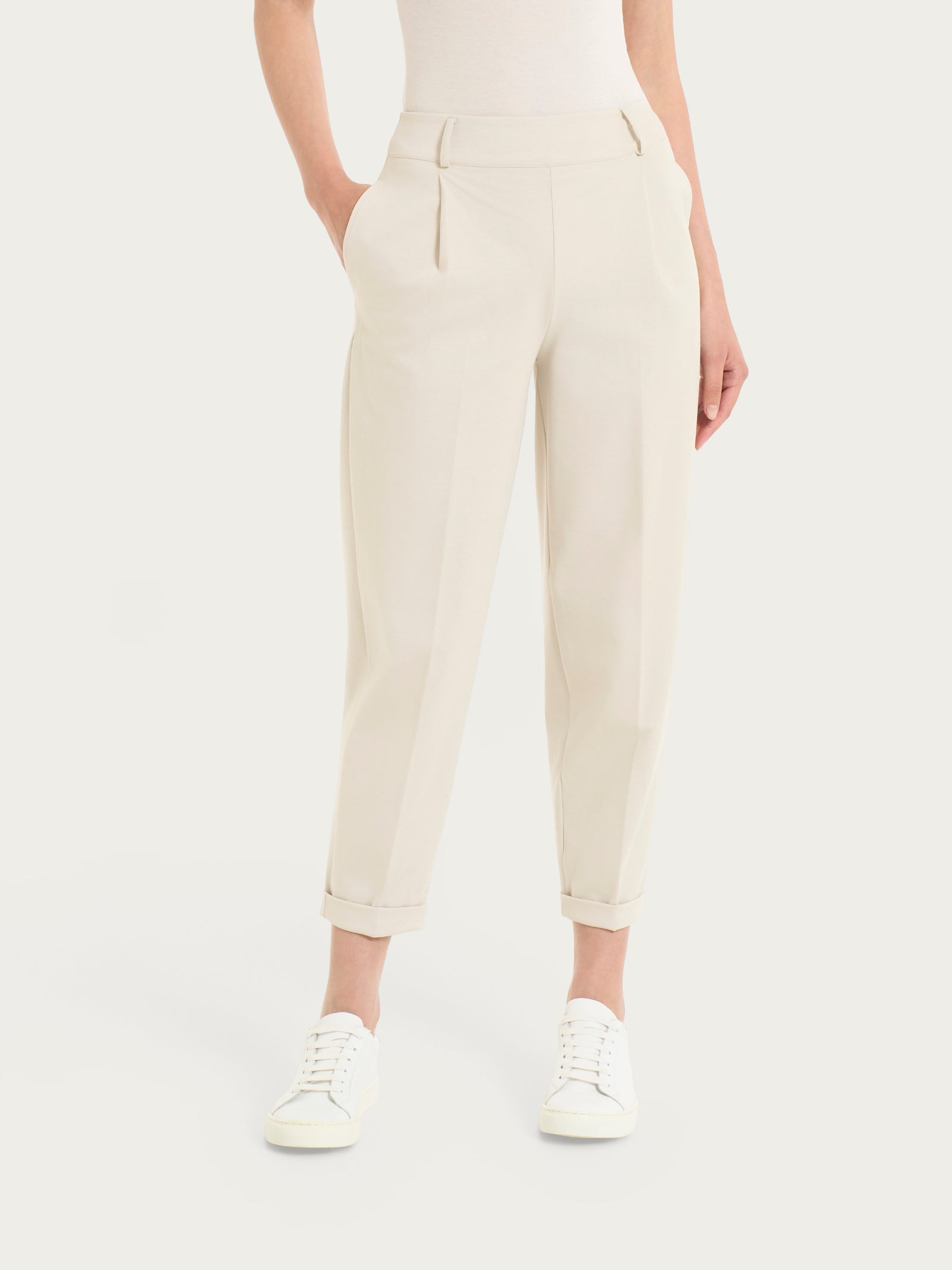 Ragno Compact Light pantalone a carota con tasche Champignon tapered