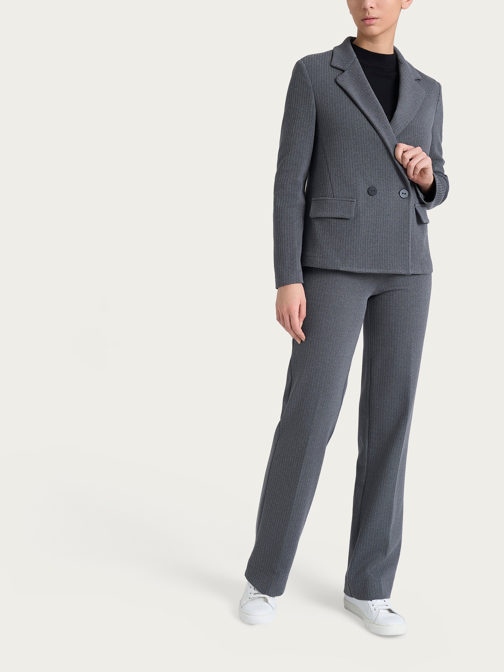 Ragno Eco Jacquard Blazer Doppio Petto giacca Ardesia spigato