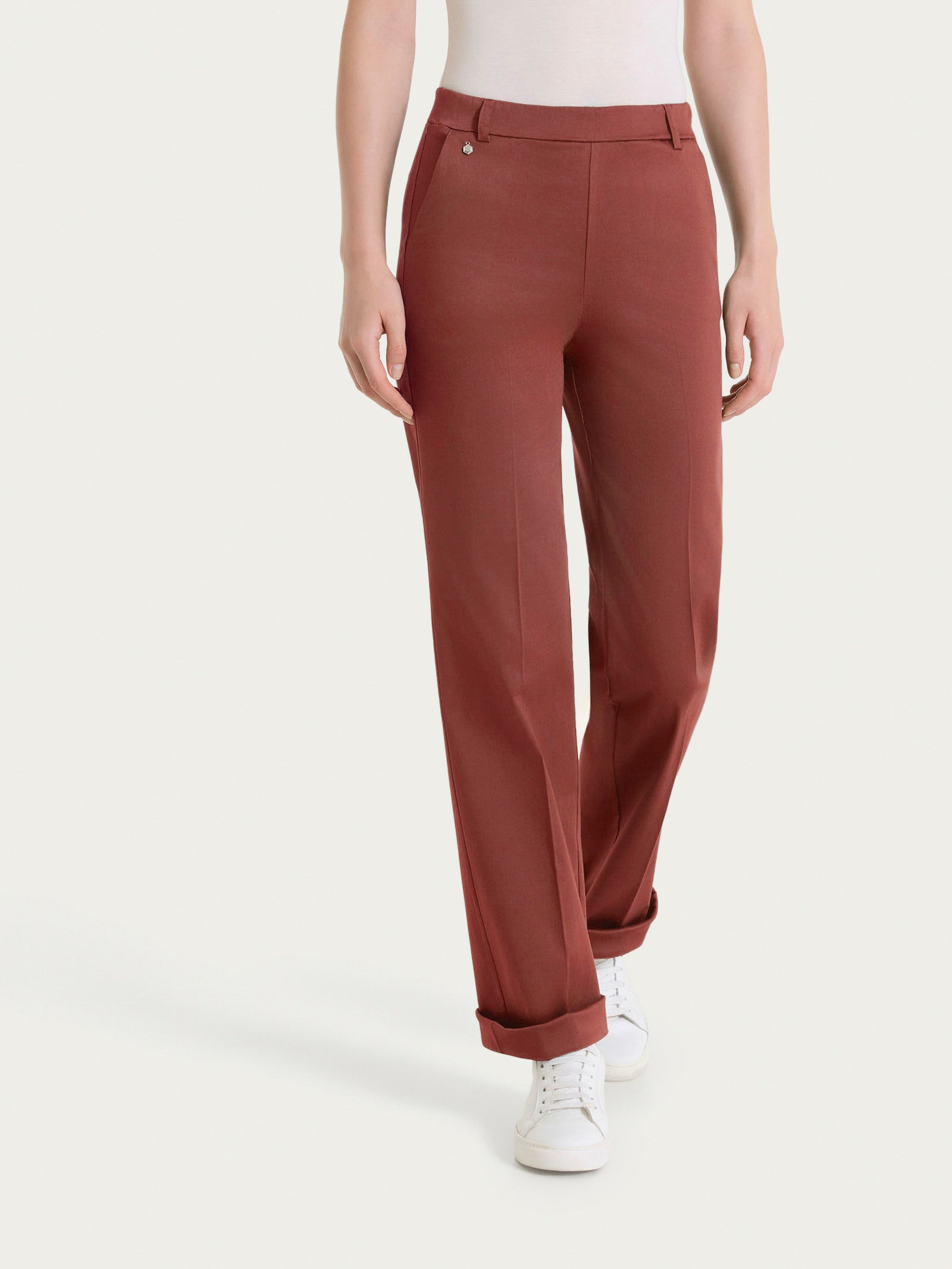 Ragno Satin Power pantalone dritto Mahogany