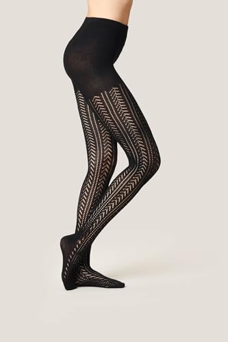 Goldenpoint Chevron collant traforato con strass motivo chevron