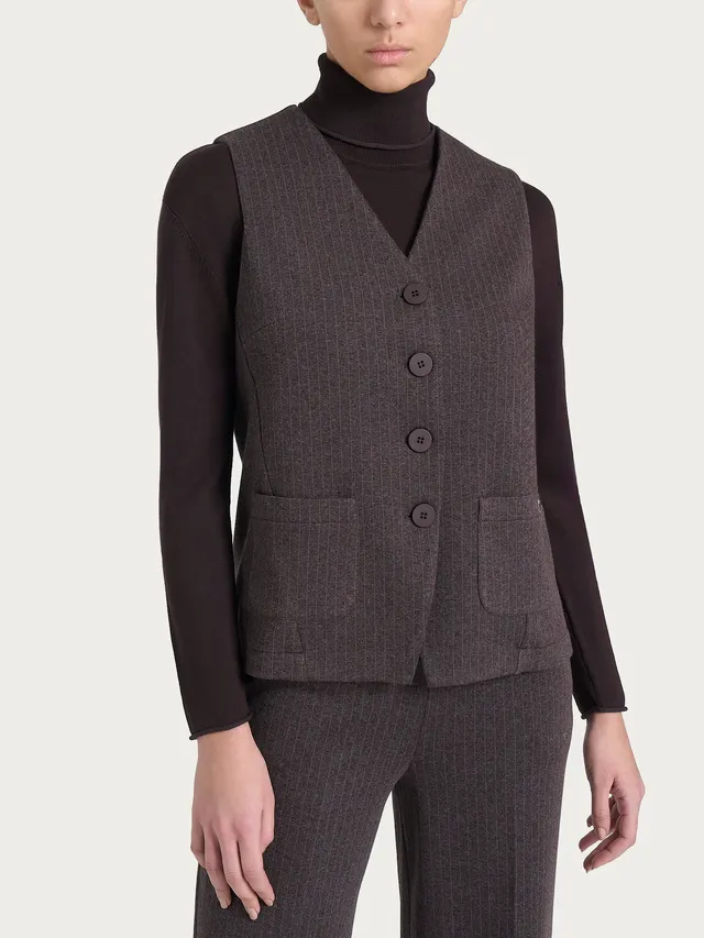 Ragno Eco Jacquard gilet gessato Fant. Chocolate viscosa