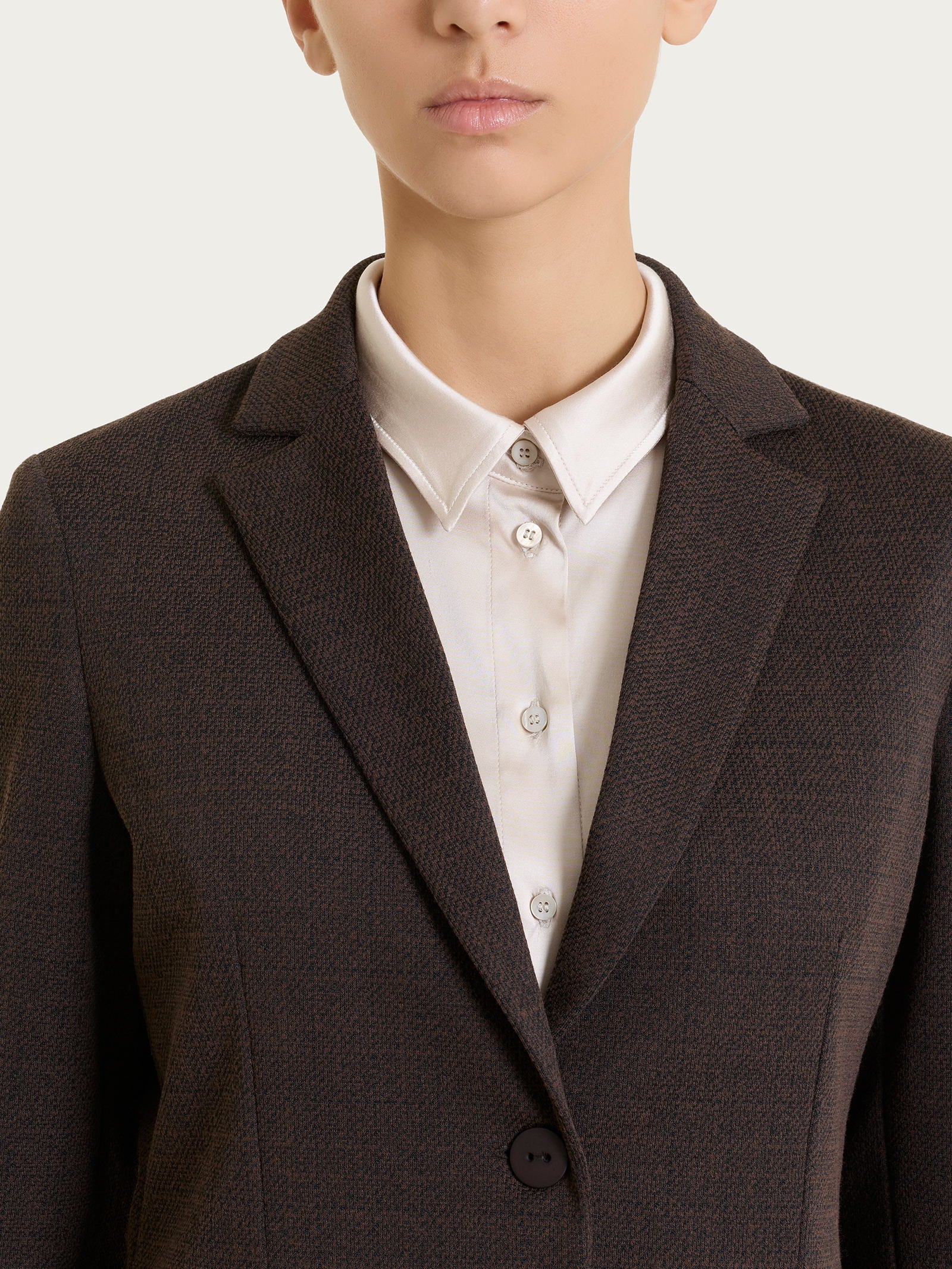 Ragno Compact blazer giacca donna marrone tweed 2 bottoni