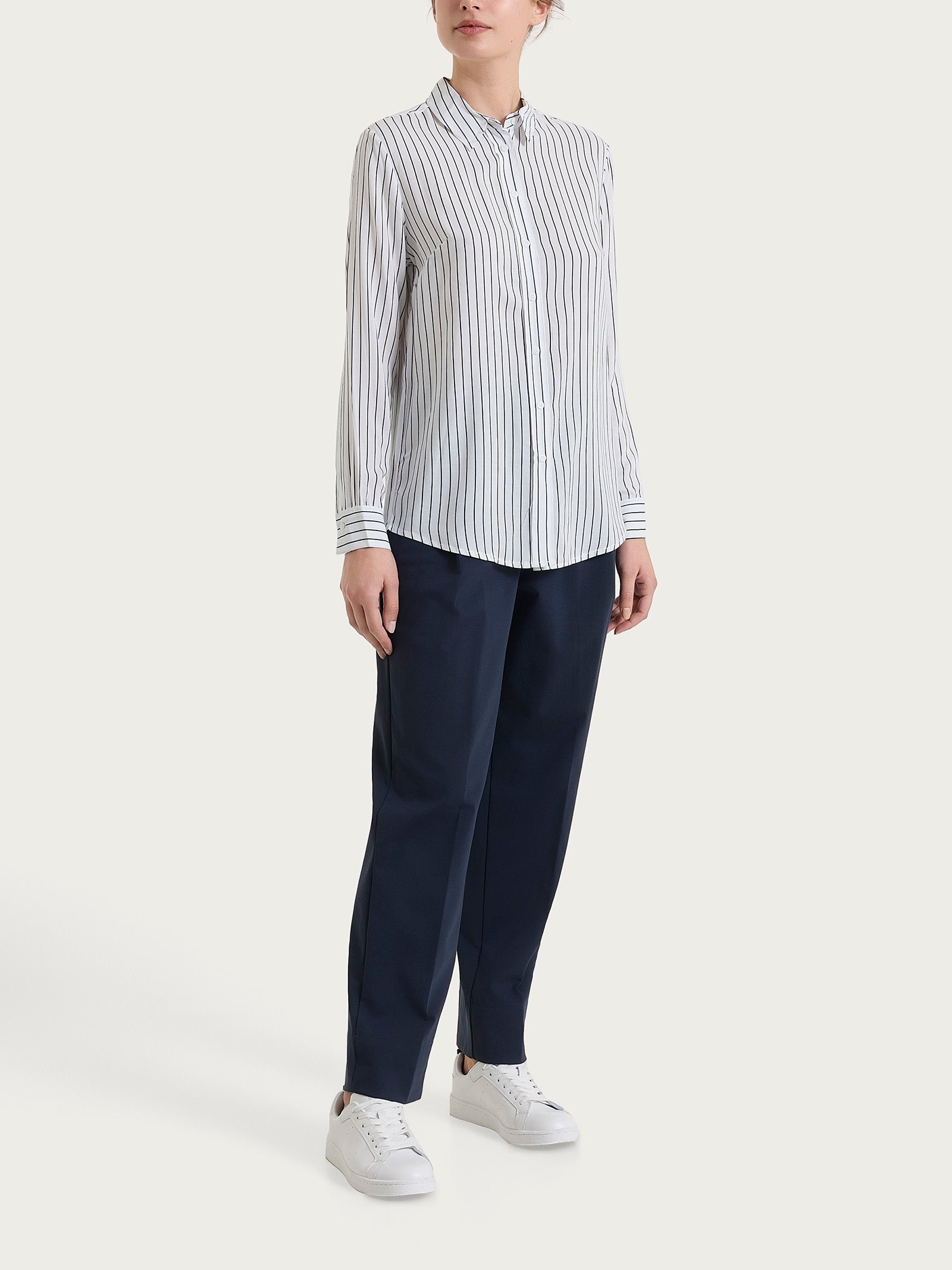 Ragno EcoSeta camicia a righe Fant. Bleu
