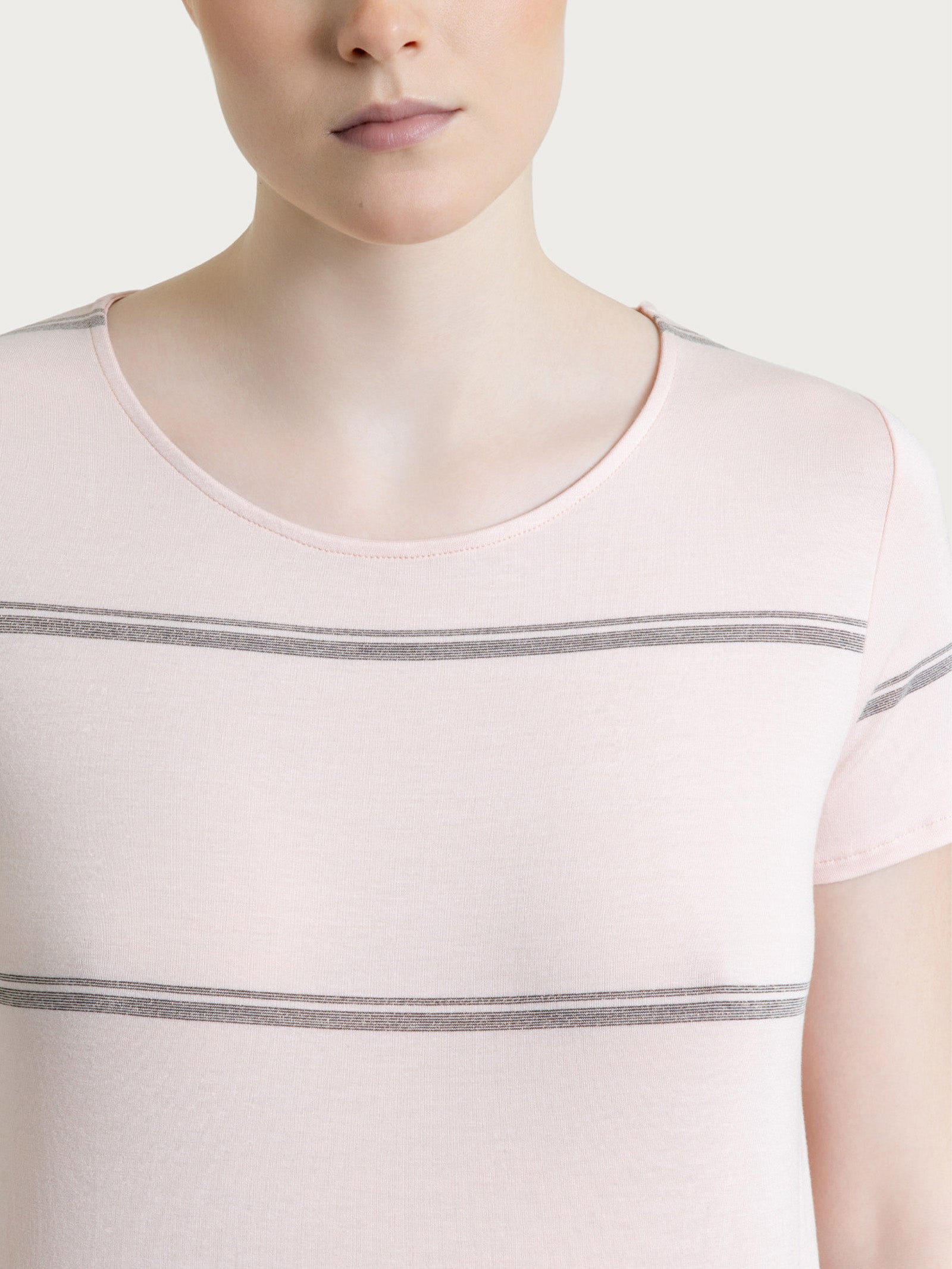 Ragno Viscosa Summer Maglietta Righe Cameo Rose lurex
