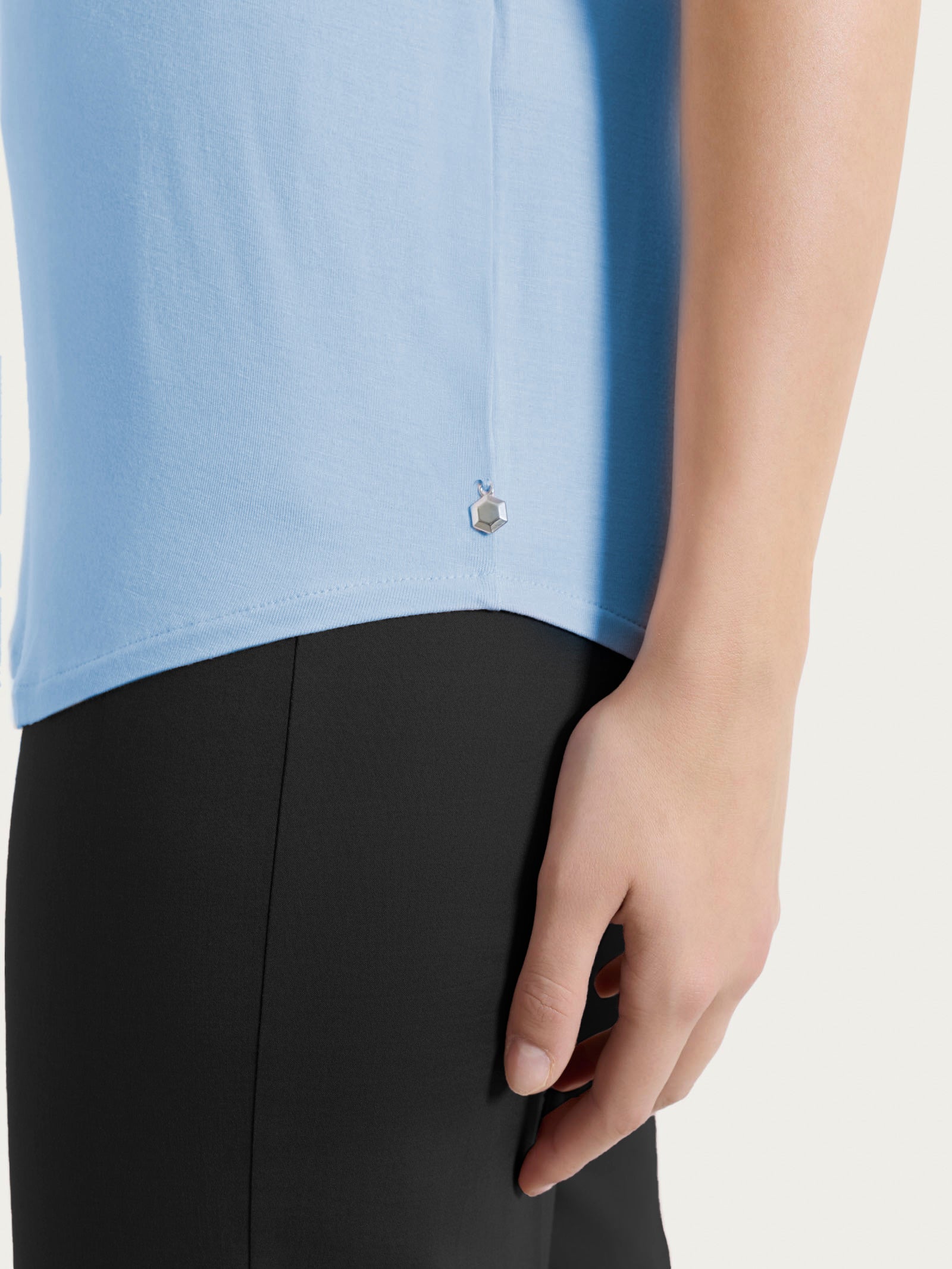 Ragno Viscosa Summer Maglietta Scollo a V Dusty Blue