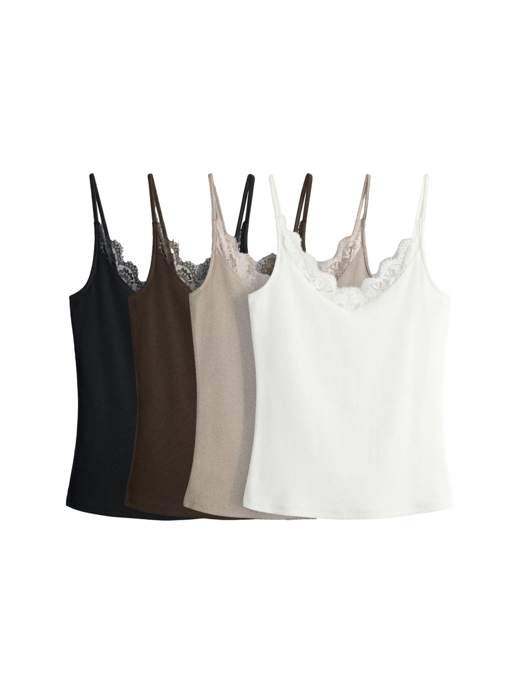 Geo Next The Set Canotta a coste donna 4 pezzi bordo pizzo