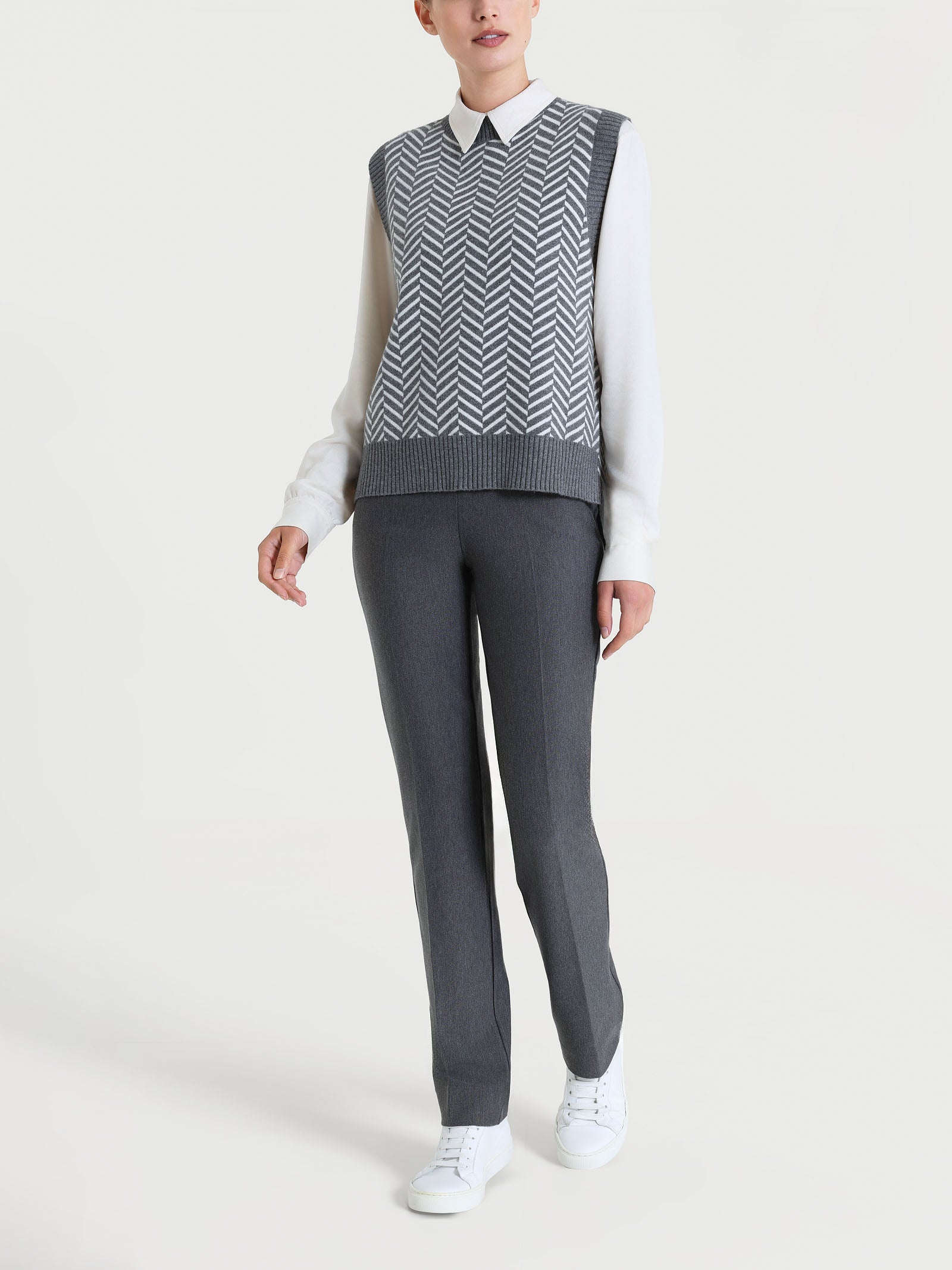 Ragno Super Soft gilet spigato grigio ferro melange