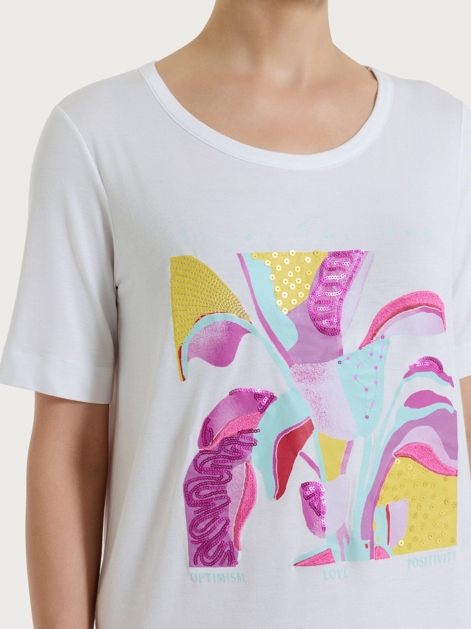 Ragno Viscosa Summer Maglietta stampa bianca fant white