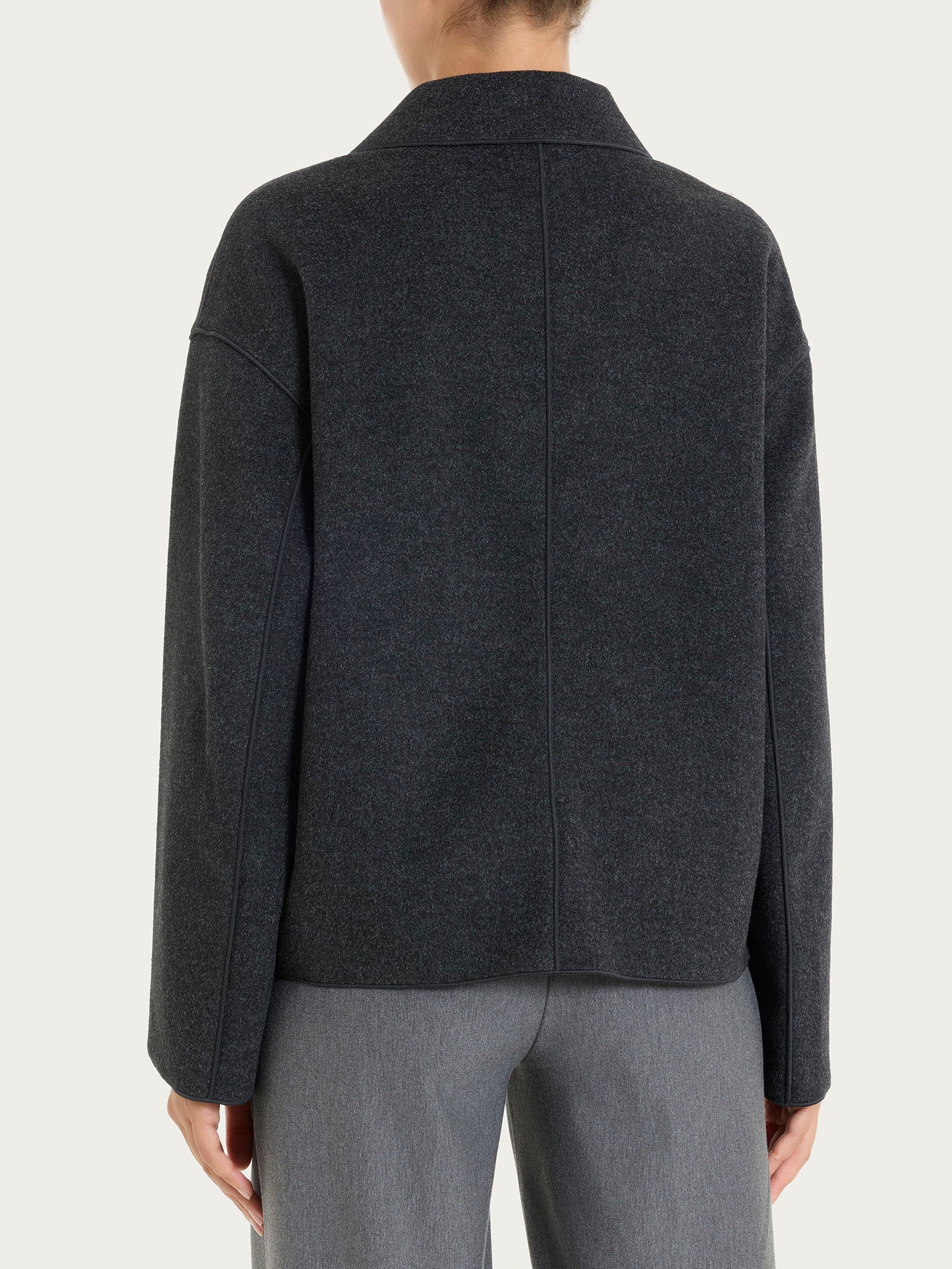 Ragno Vegan Wool Giacca Collo Camicia Donna Oscuro Calda