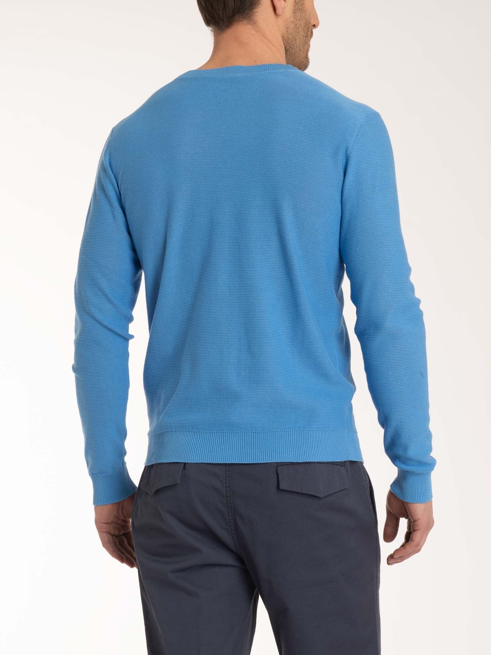 Ragno Puro Cotone Pull Girocollo Uomo Azure Blue