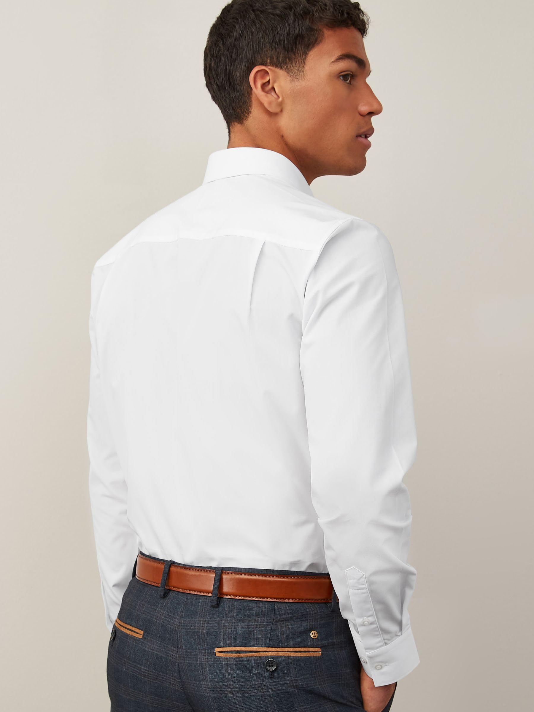 NEXT Camicia Easy-Care Attillata Uomo Misto Cotone