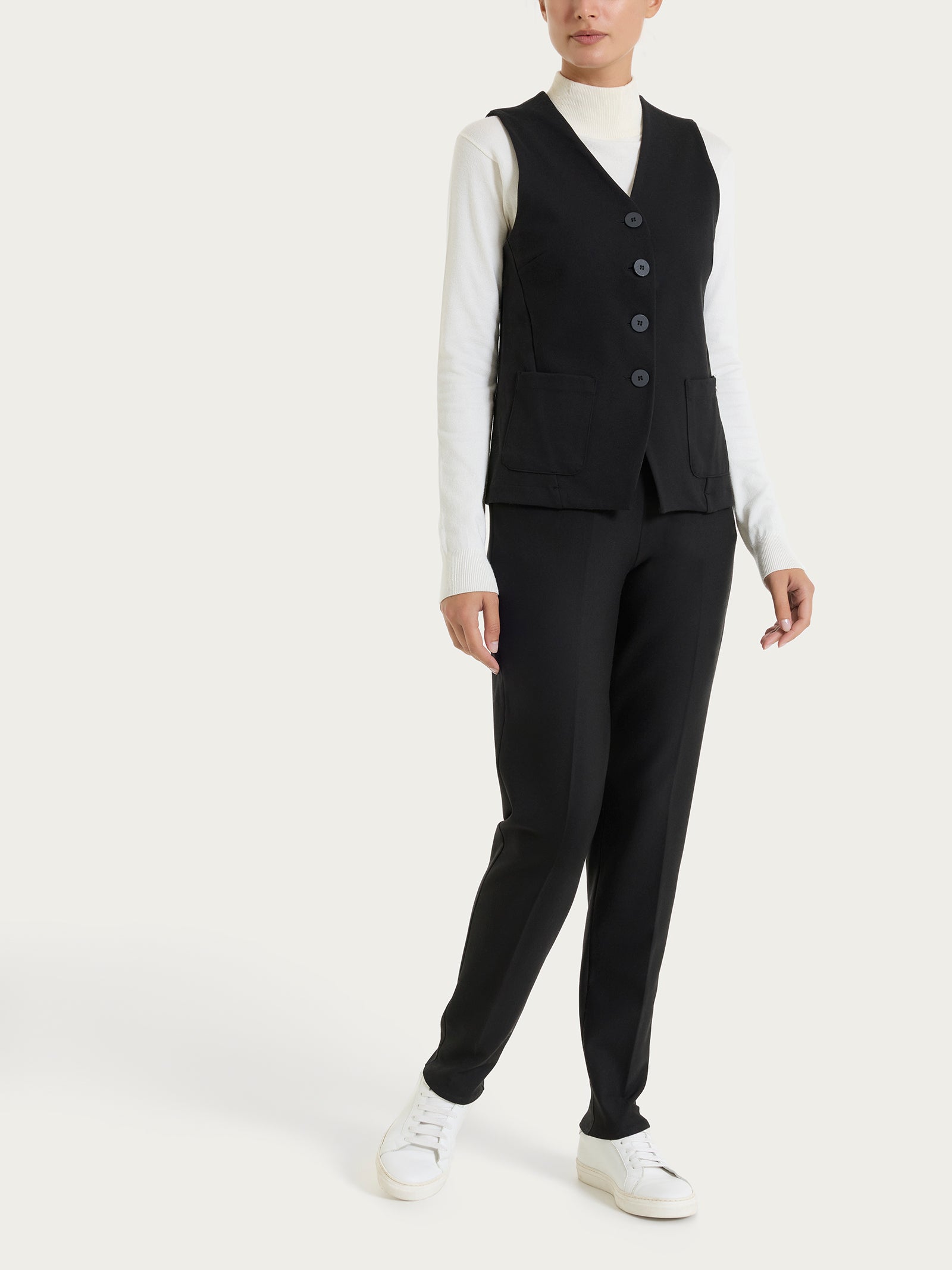 Ragno Cashmere Compact gilet 4 bottoni nero