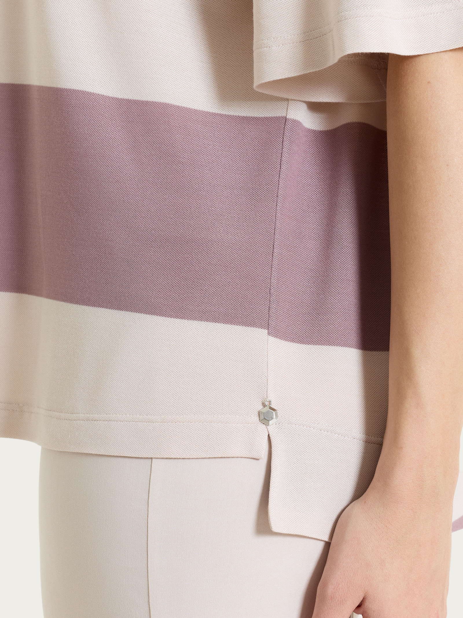 Ragno Summer Light Maglietta Girocollo Righe Twilight Mauve viscosa
