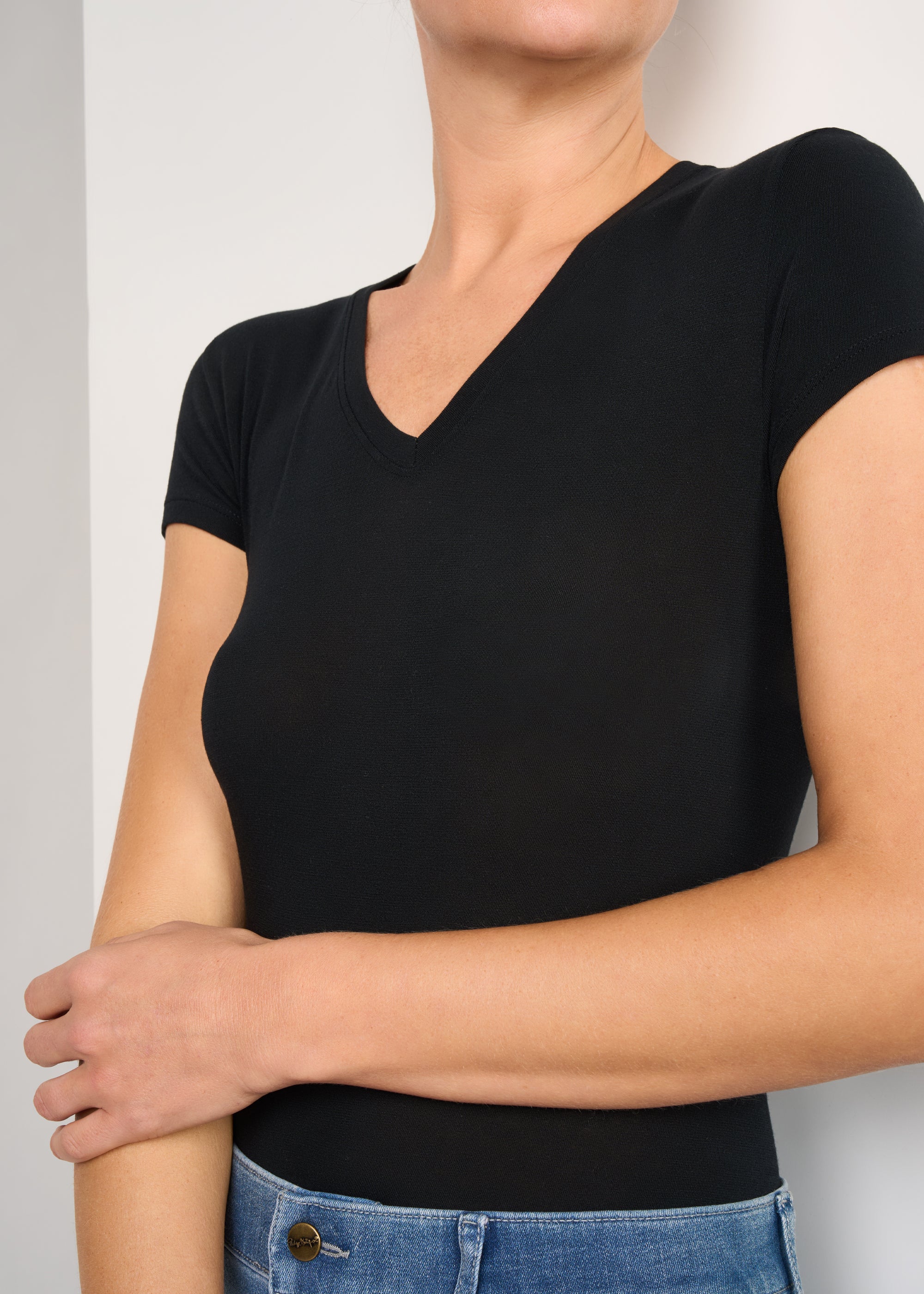 Philippe Matignon Leger con Seta maglia scollo a V